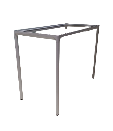 White table base 140x70cm with 70DT foot from BEACON GHDG, sturdy metal support for dining or office tables.
