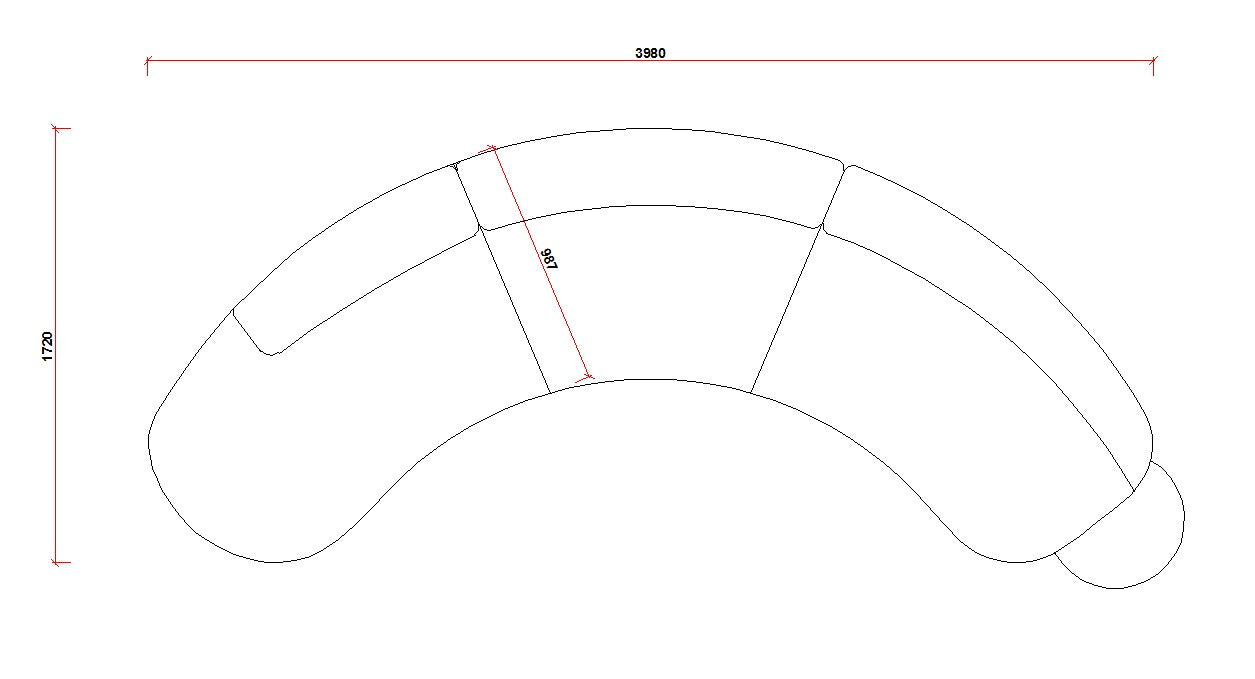 BEACON Teddy Curved Sofa with SideTable SF061, modern beige sofa with rounded design and matching side table.