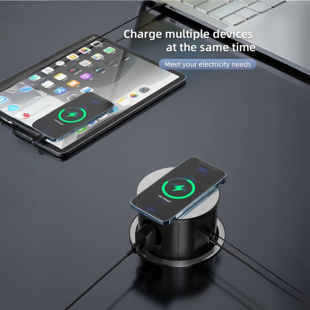 Tempered Glass Pop Up Socket JXB-015A - Smart Sockets - ebarza Furniture UAE | Shop Modern Furniture in Abu Dhabi & Dubai - مفروشات ايبازرا في الامارات | تسوق اثاث عصري وديكورات مميزة في دبي وابوظبي