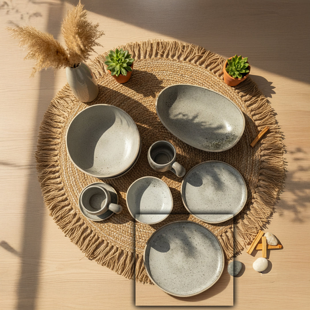 BEACON Terra ceramic plate E837-P-08268, 11-inch dinner plate with a rustic glazed finish, ideal for serving meals.