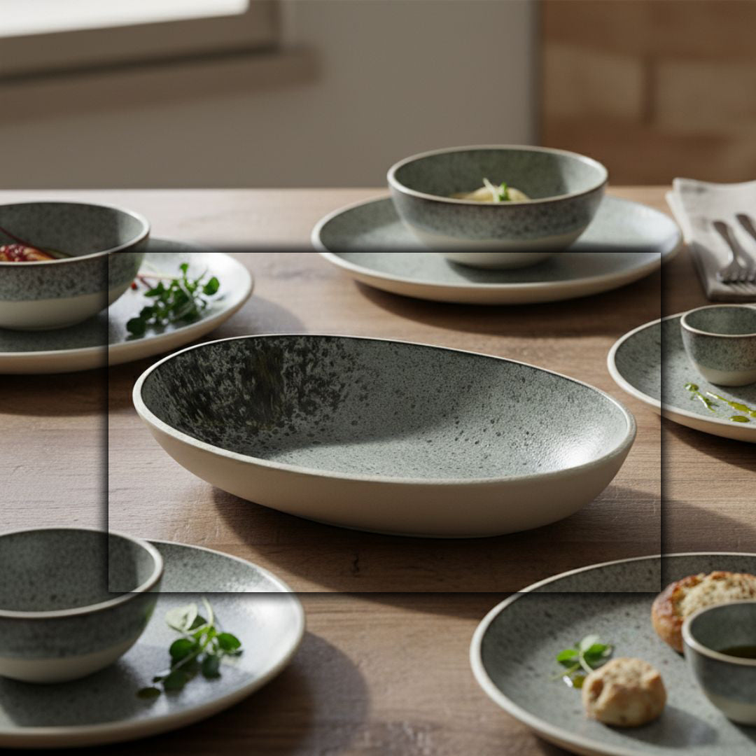 BEACON Terra dinnerware stoneware salad, dessert, and cereal bowl with a 13-inch diameter, featuring a sleek, modern design.