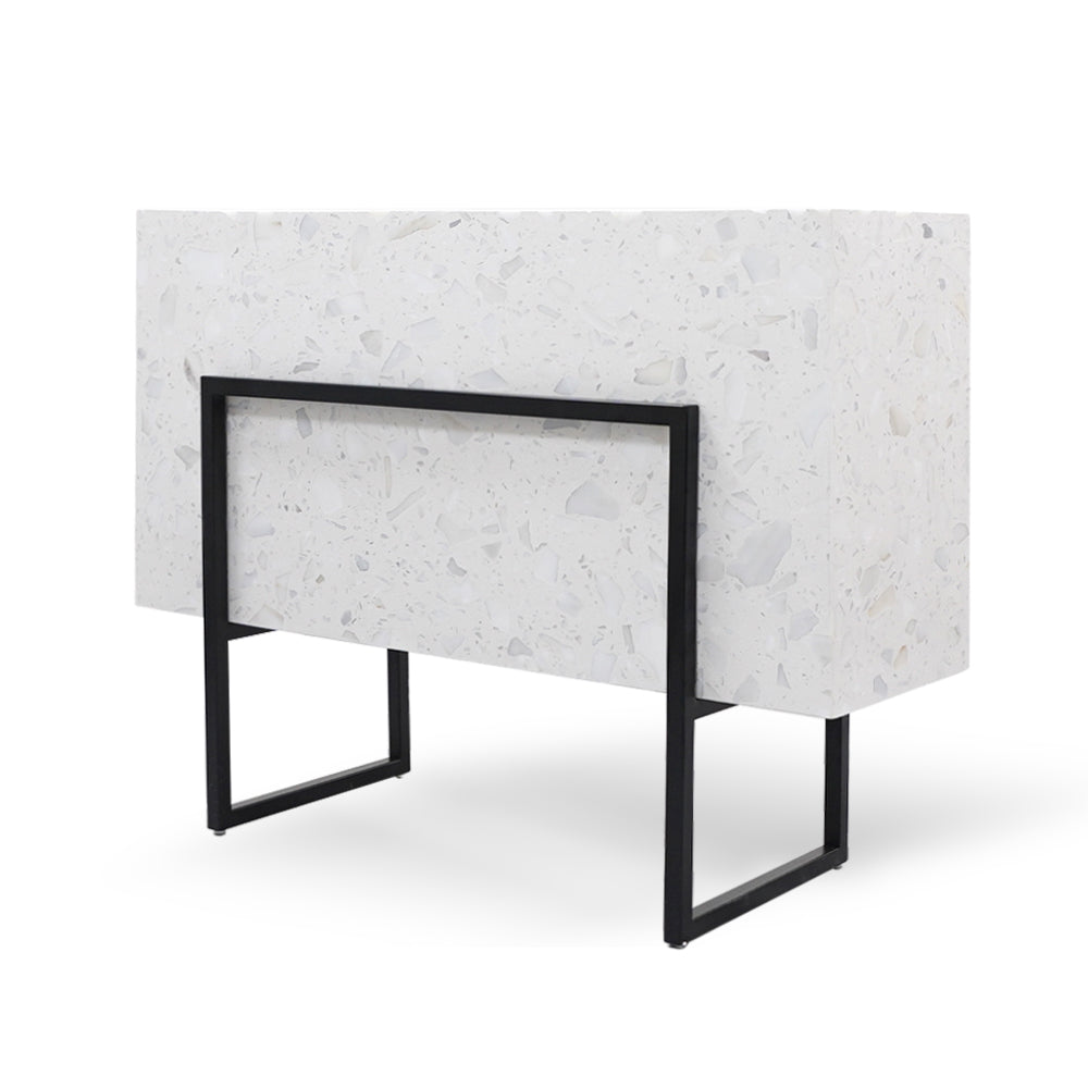 BEACON terrazzo planter box model 309-N012, stylish container with speckled terrazzo surface for indoor or outdoor plants.