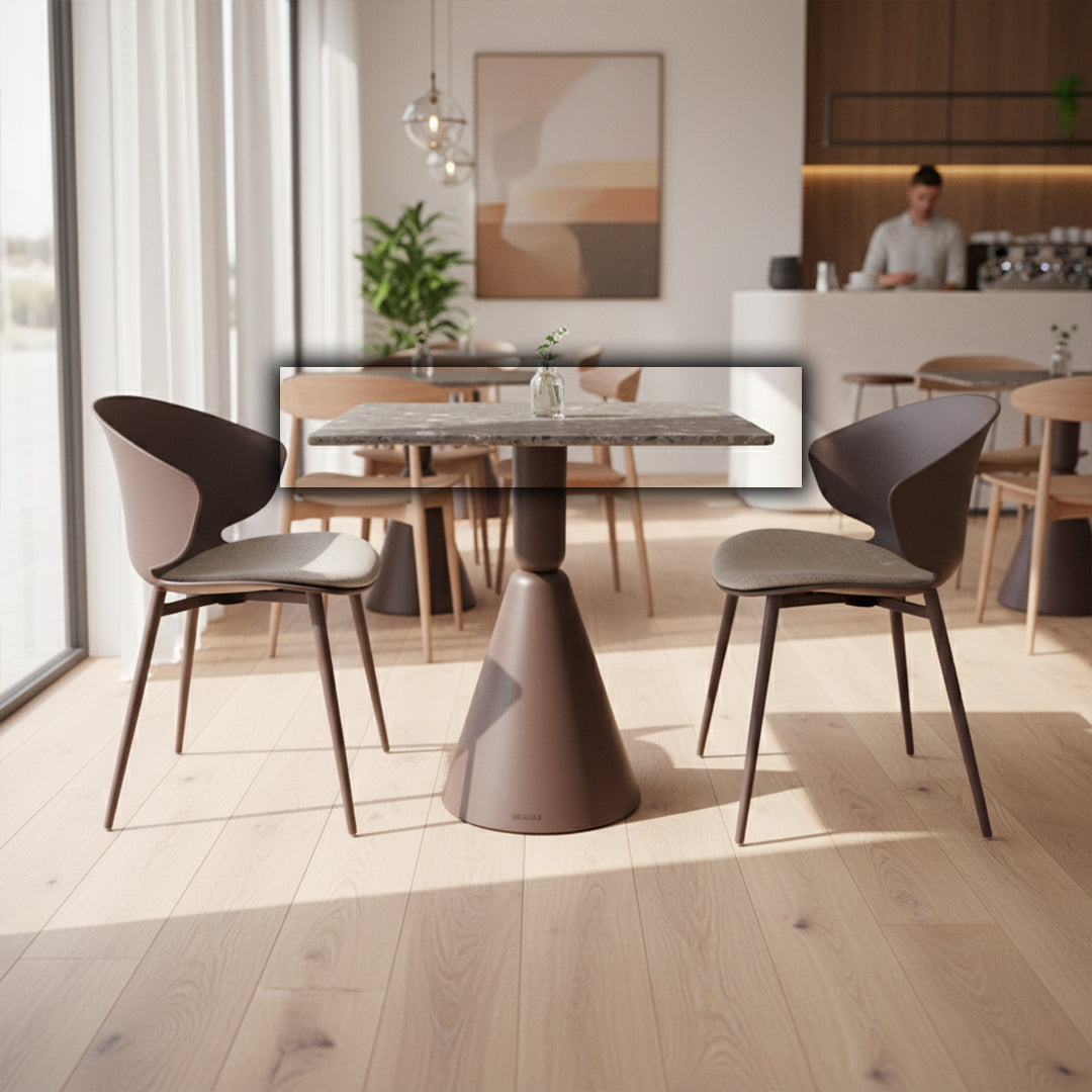 BEACON terrazzo table top with colorful speckled surface, durable table top for indoor or outdoor use.