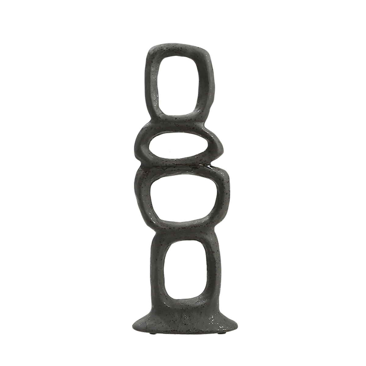 Black Four-Circle Cube home decor figurine by BEACON, featuring a modern geometric design in a sleek black finish.
