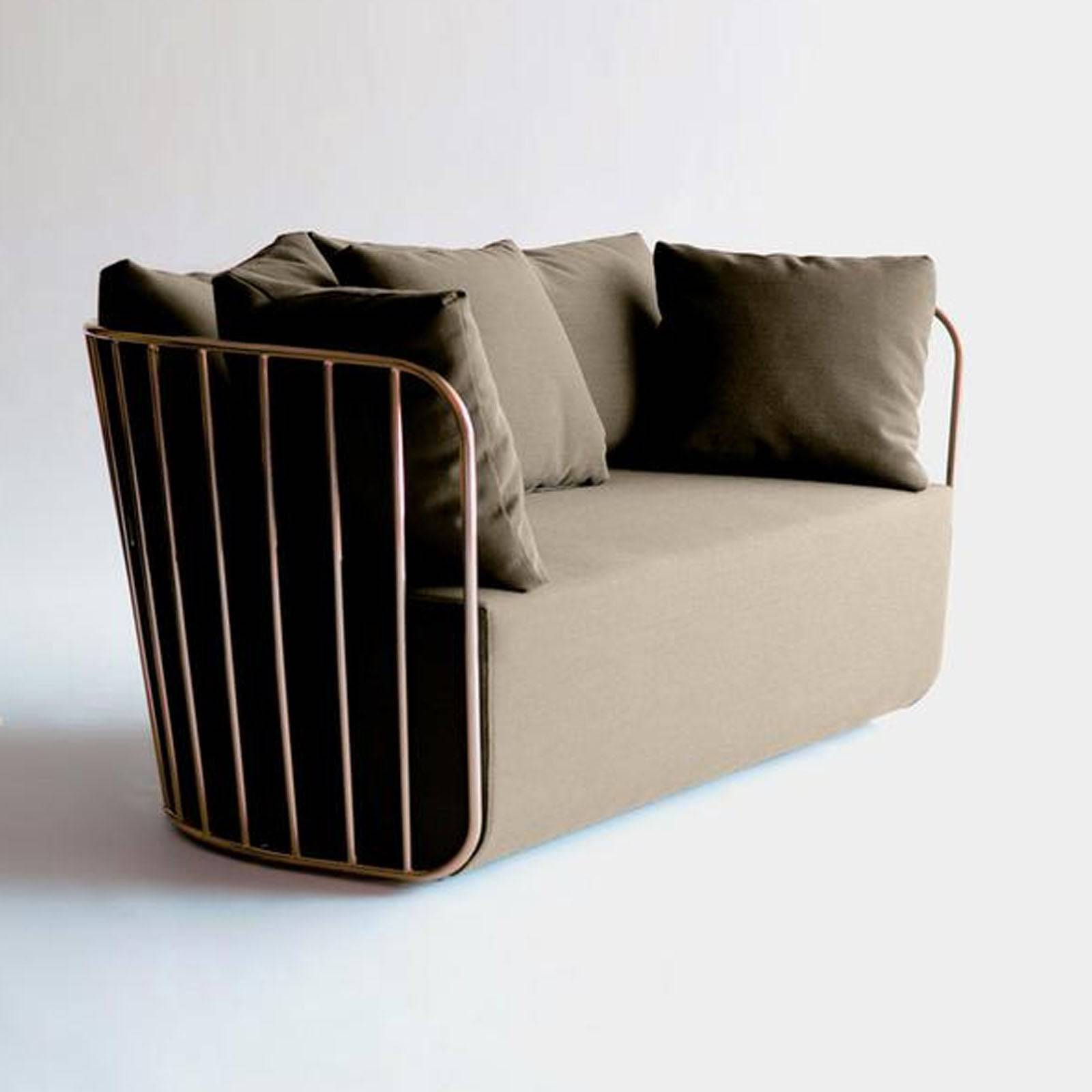 Torino Stainless Steel 2 Seater Sofa Tra002G Bp8802-G - Sofas - ebarza Furniture UAE | Shop Modern Furniture in Abu Dhabi & Dubai - مفروشات ايبازرا في الامارات | تسوق اثاث عصري وديكورات مميزة في دبي وابوظبي