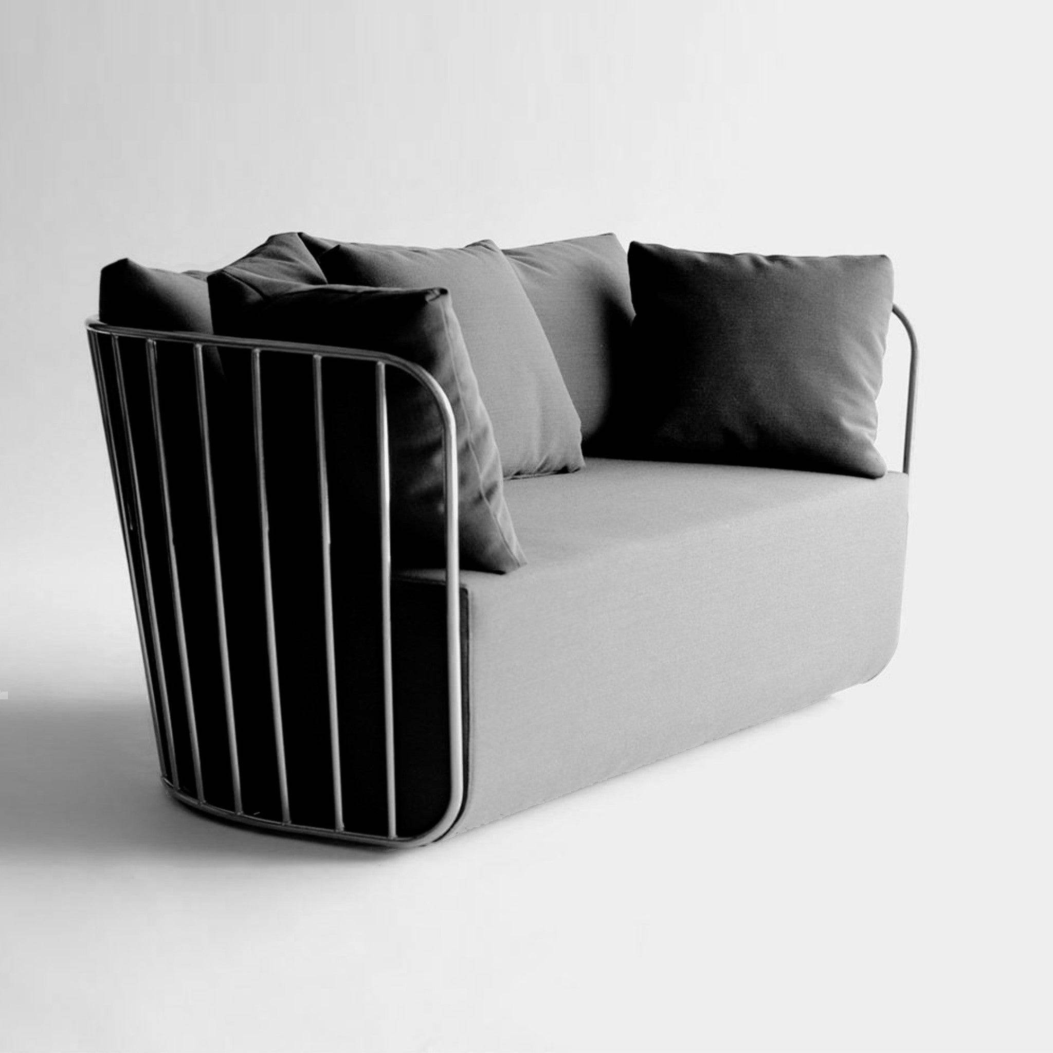 Torino Stainless Steel 2 Seater Sofa Tra003C Bp8802 - Sofas - ebarza Furniture UAE | Shop Modern Furniture in Abu Dhabi & Dubai - مفروشات ايبازرا في الامارات | تسوق اثاث عصري وديكورات مميزة في دبي وابوظبي