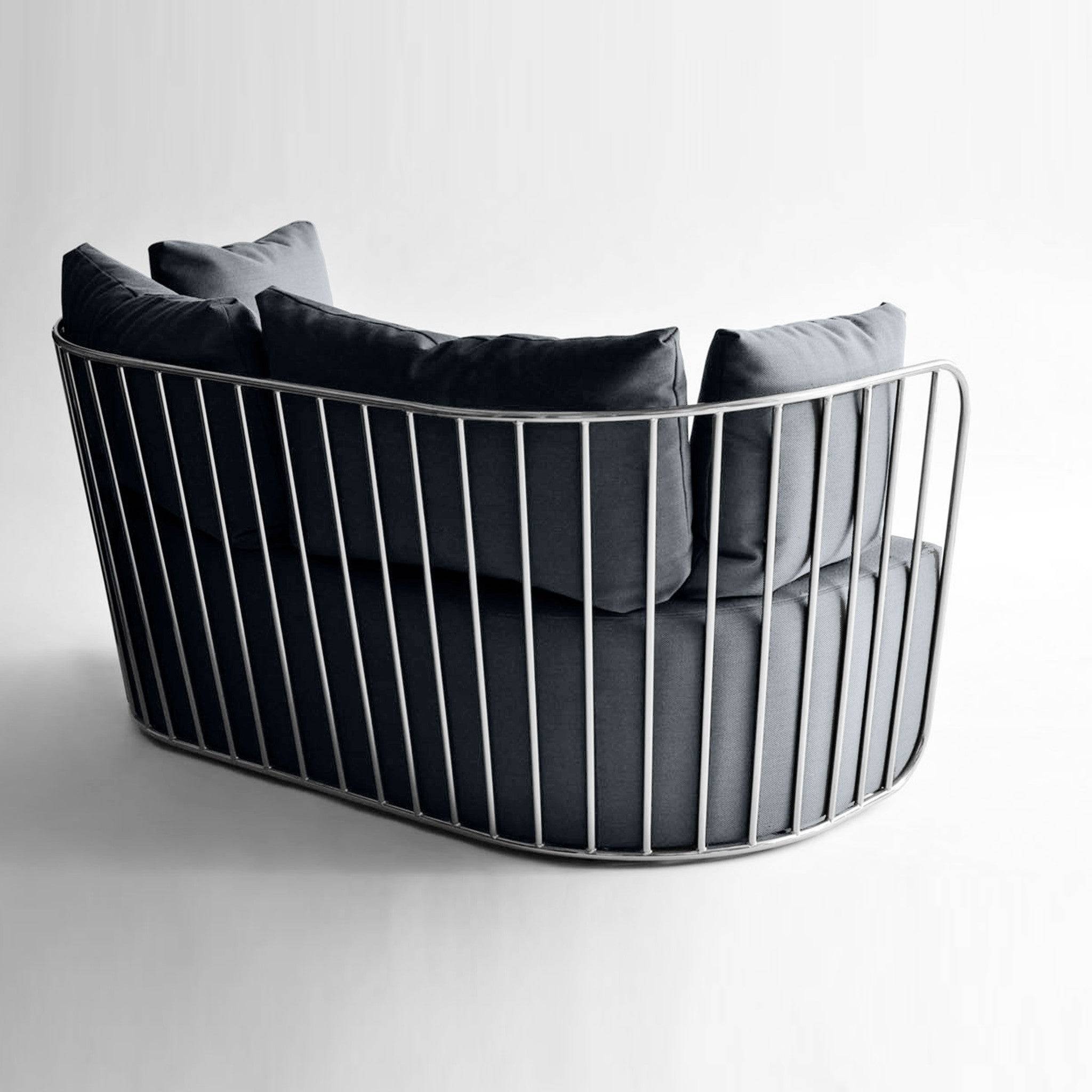 Torino Stainless Steel 2 Seater Sofa Tra003C Bp8802 - Sofas - ebarza Furniture UAE | Shop Modern Furniture in Abu Dhabi & Dubai - مفروشات ايبازرا في الامارات | تسوق اثاث عصري وديكورات مميزة في دبي وابوظبي