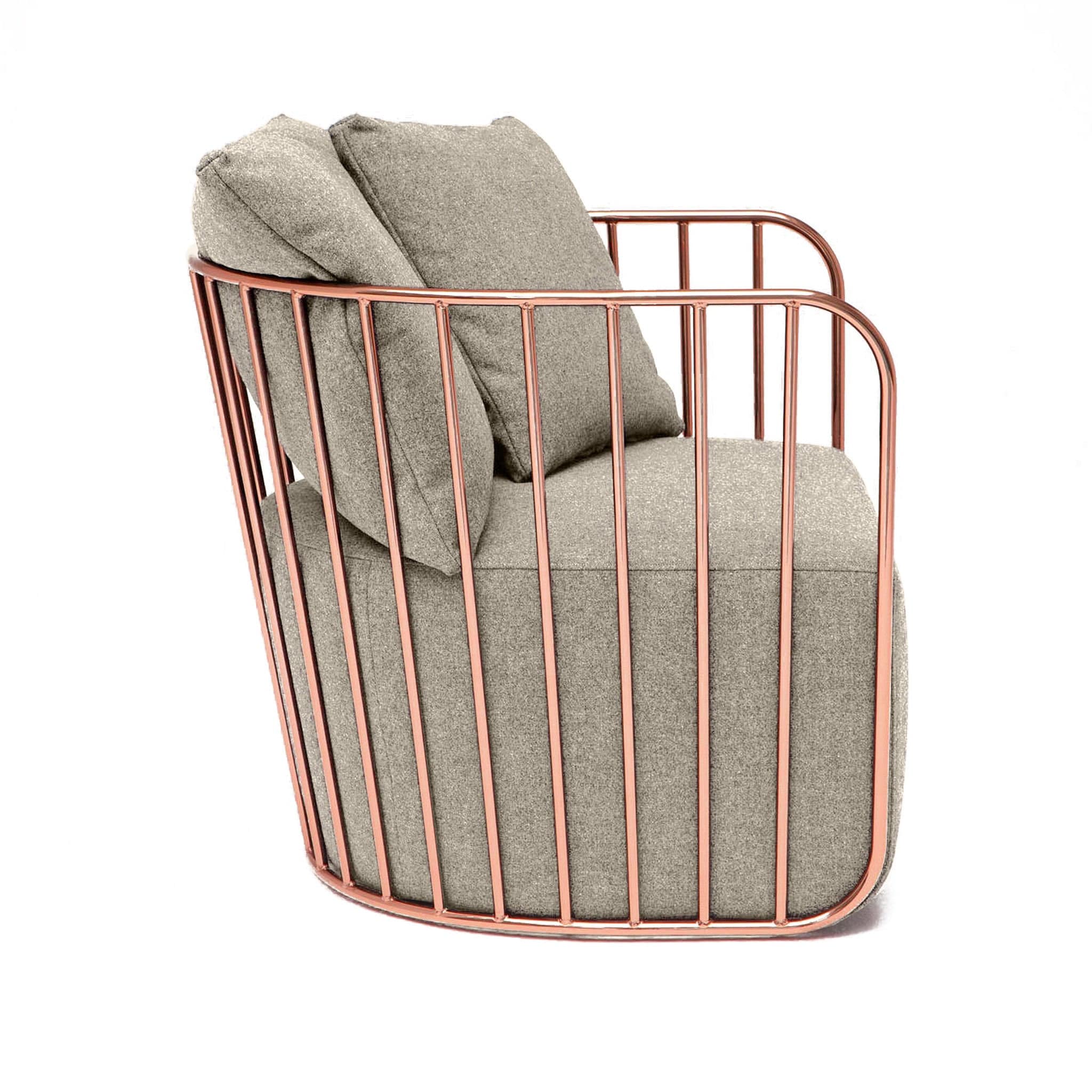 Torino Stainless Steel Armchair Tra001Rg Bp8801-Rg - Armchairs - ebarza Furniture UAE | Shop Modern Furniture in Abu Dhabi & Dubai - مفروشات ايبازرا في الامارات | تسوق اثاث عصري وديكورات مميزة في دبي وابوظبي