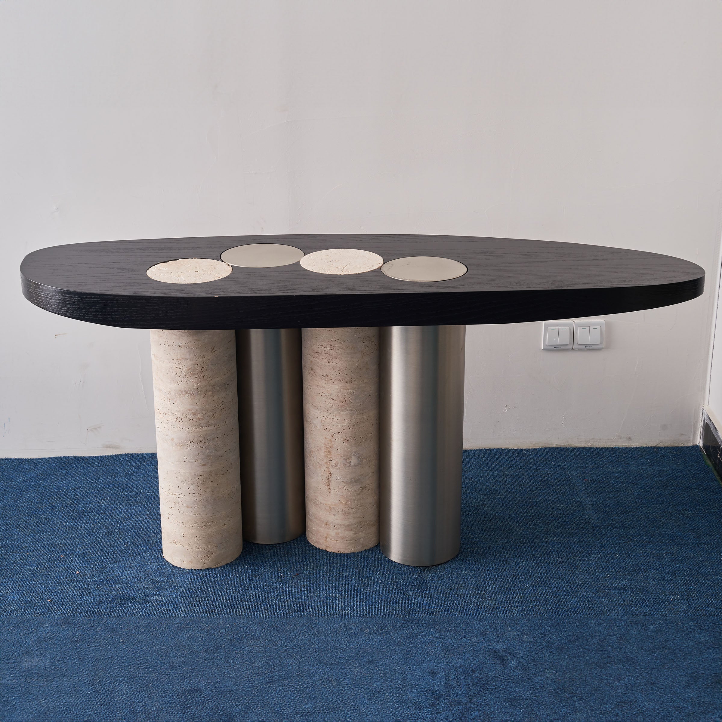 Travertine Console Table JA016 - Consoles - ebarza Furniture UAE | Shop Modern Furniture in Abu Dhabi & Dubai - مفروشات ايبازرا في الامارات | تسوق اثاث عصري وديكورات مميزة في دبي وابوظبي