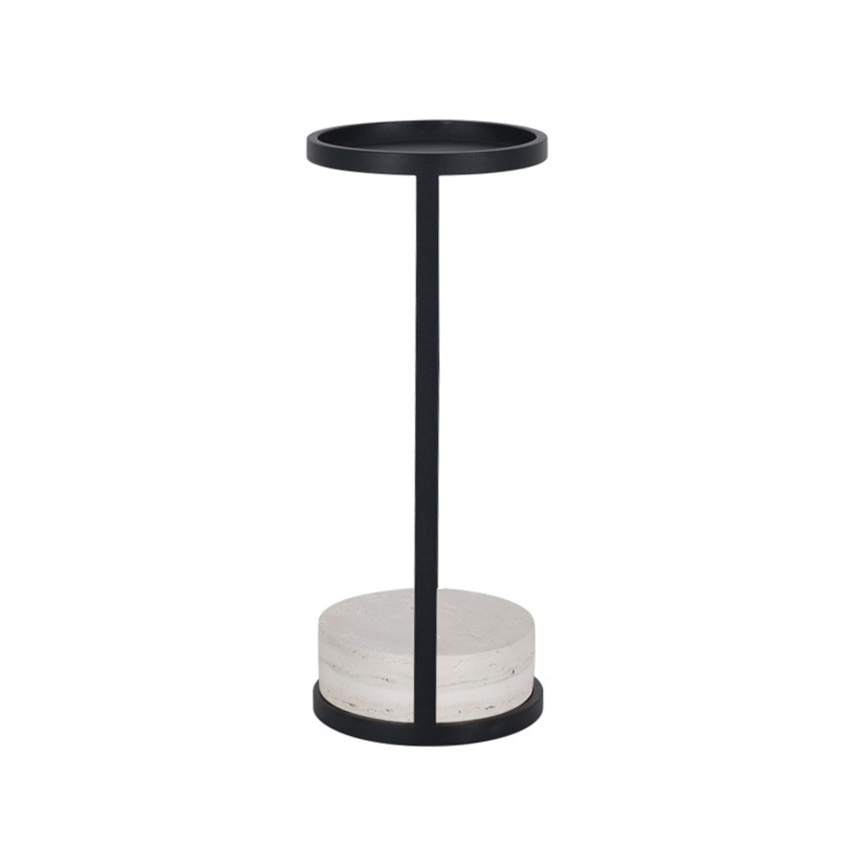 Travertine marble side table by BEACON, model MO-576, featuring a sleek rectangular top and sturdy base for modern home decor.