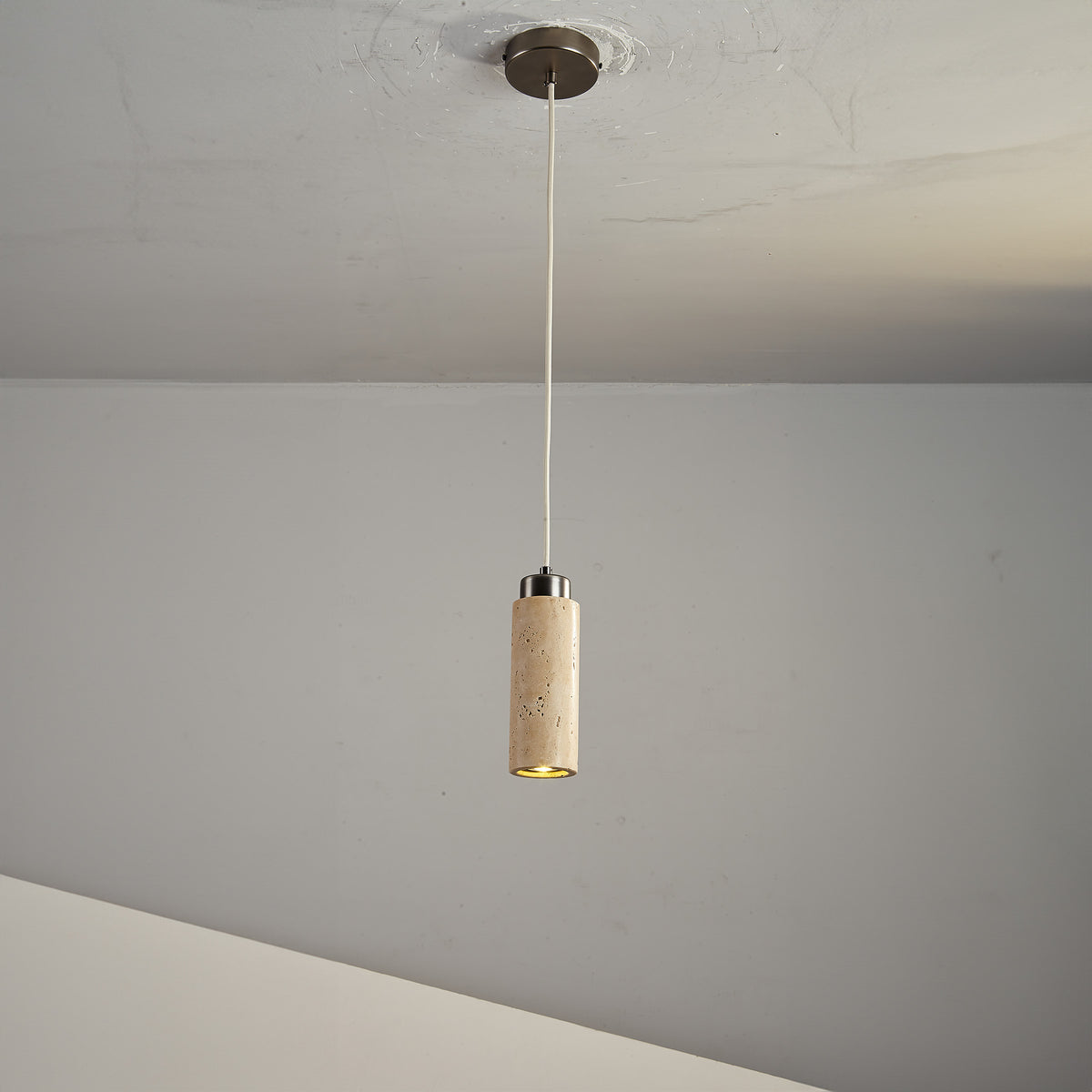 BEACON JIADG Travertine Pendant Lamp 60005-1P hanging pendant light with textured stone finish, modern decor lighting fixture