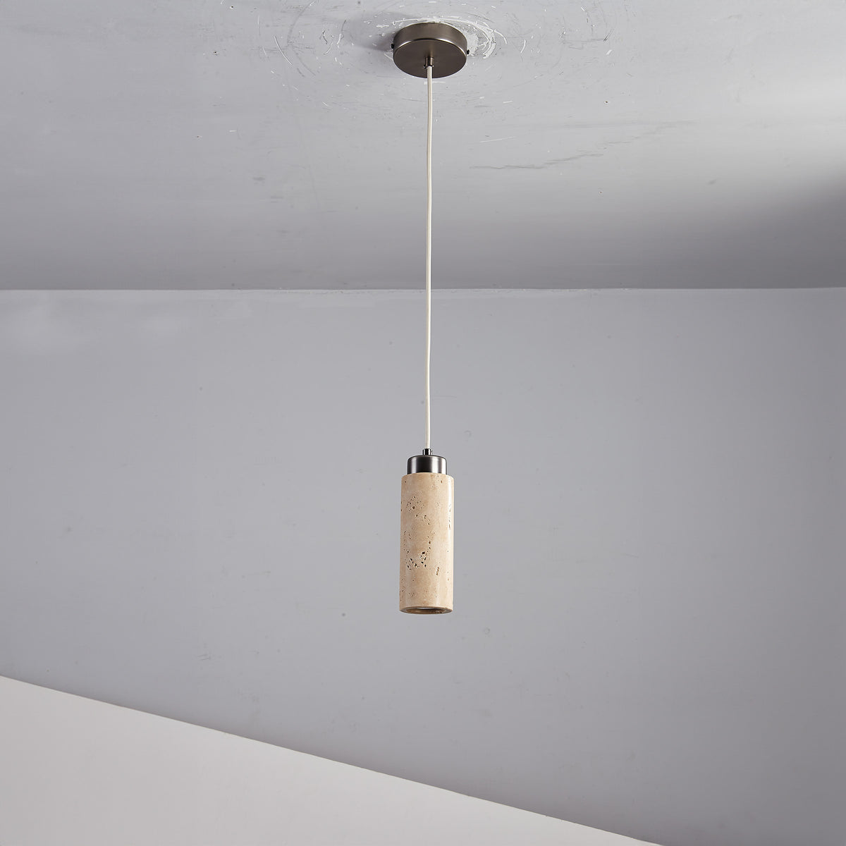 BEACON JIADG travertine pendant lamp 60005-1P hanging light fixture with natural stone finish for interior lighting.
