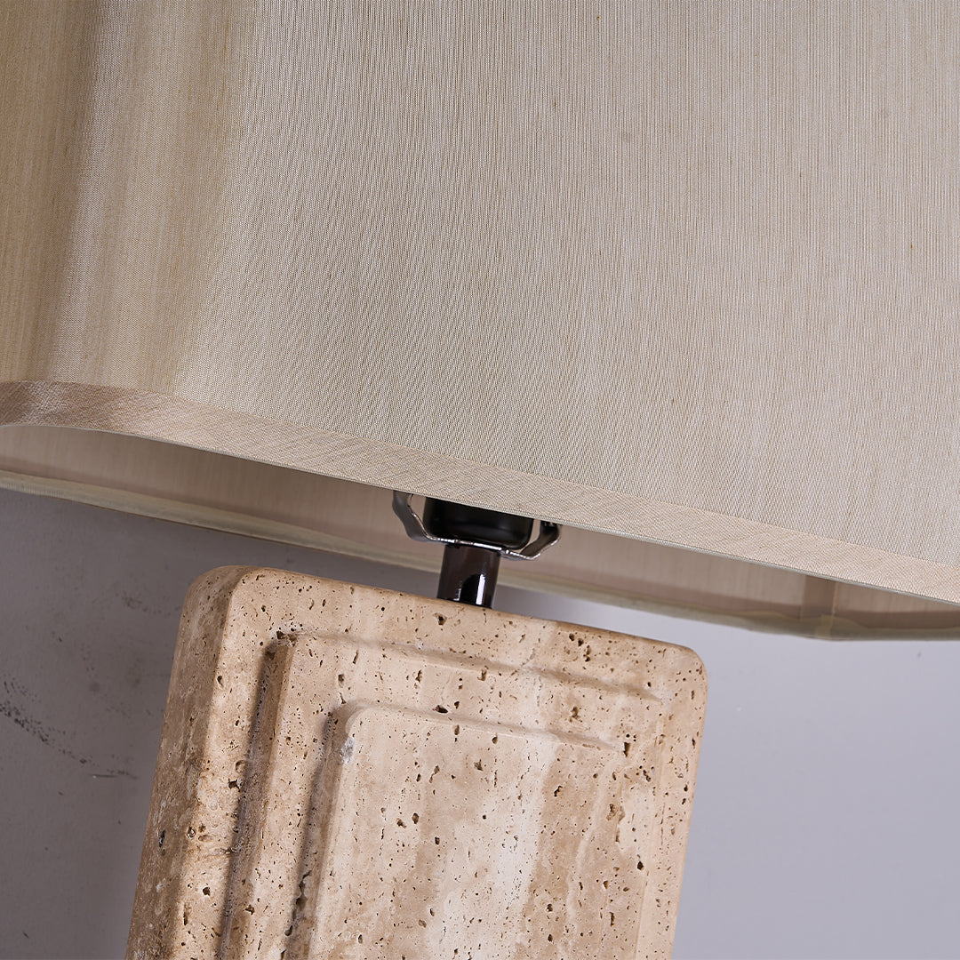 Travertine White Shade Table Lamp JA050 - Desk\table Lamps - ebarza Furniture UAE | Shop Modern Furniture in Abu Dhabi & Dubai - مفروشات ايبازرا في الامارات | تسوق اثاث عصري وديكورات مميزة في دبي وابوظبي