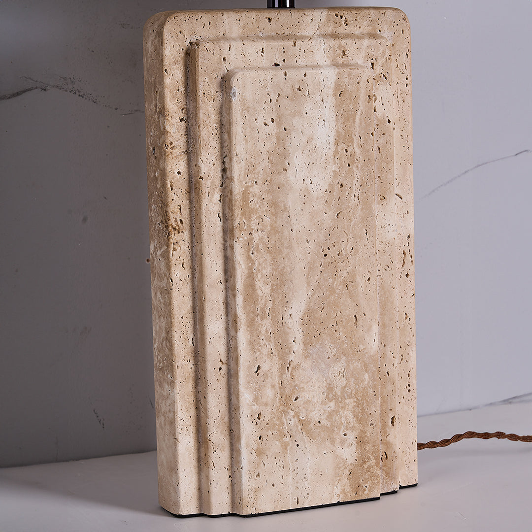Travertine White Shade Table Lamp JA050 - Desk\table Lamps - ebarza Furniture UAE | Shop Modern Furniture in Abu Dhabi & Dubai - مفروشات ايبازرا في الامارات | تسوق اثاث عصري وديكورات مميزة في دبي وابوظبي