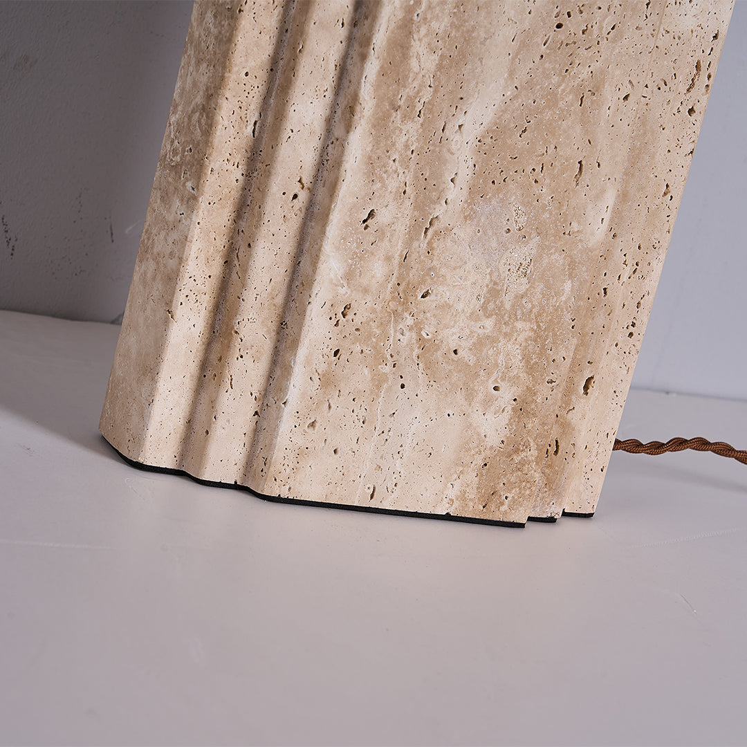 Travertine White Shade Table Lamp JA050 - Desk\table Lamps - ebarza Furniture UAE | Shop Modern Furniture in Abu Dhabi & Dubai - مفروشات ايبازرا في الامارات | تسوق اثاث عصري وديكورات مميزة في دبي وابوظبي
