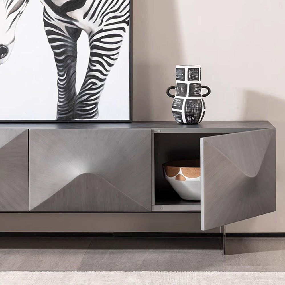 Titanium Black TV Unit IDG-D212 (18015) - Sideboards - ebarza Furniture UAE | Shop Modern Furniture in Abu Dhabi & Dubai - مفروشات ايبازرا في الامارات | تسوق اثاث عصري وديكورات مميزة في دبي وابوظبي