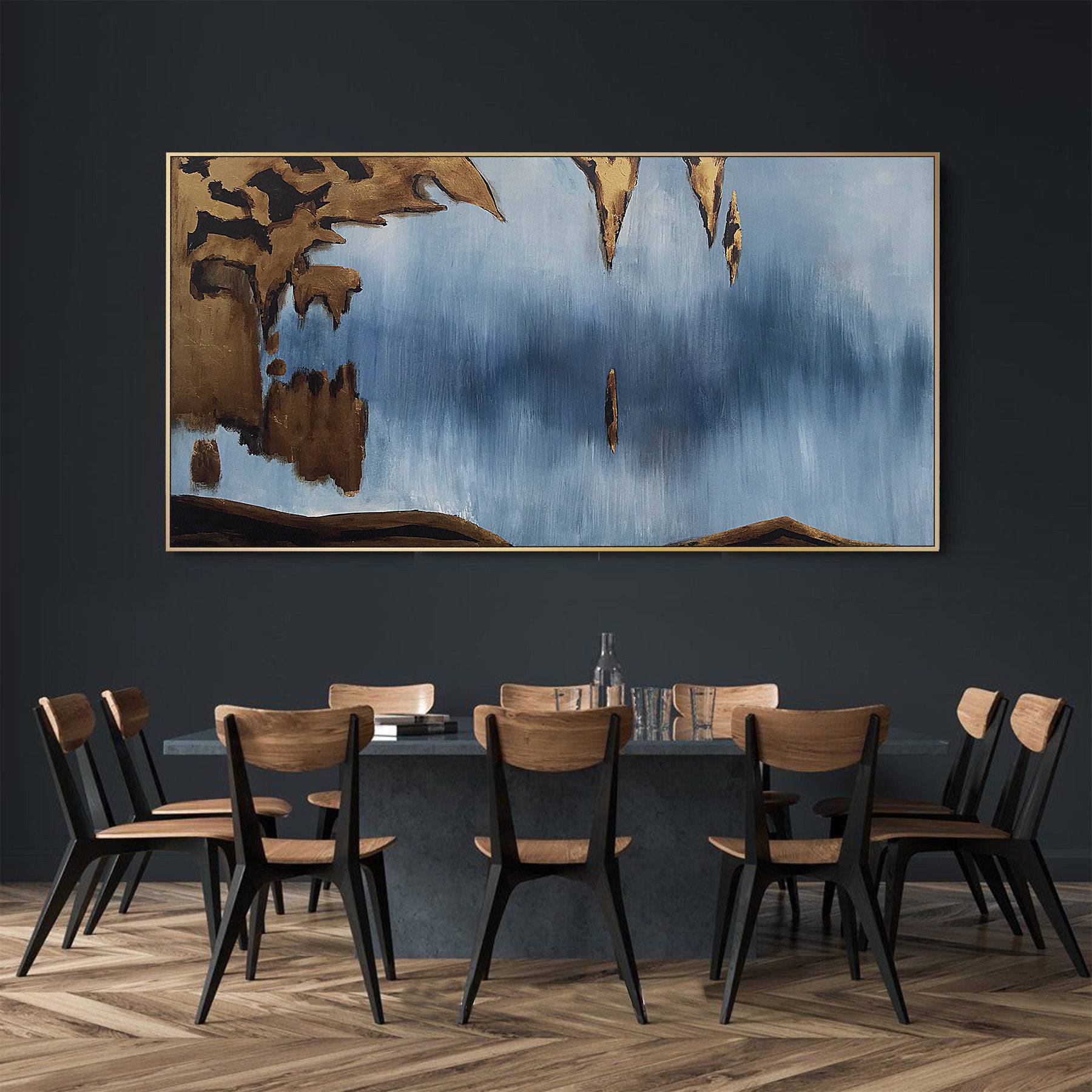 Twilight Of The Desert Hand Painted Art Painting With Frame 160X80 Cm Soaap0011 - Paintings - ebarza Furniture UAE | Shop Modern Furniture in Abu Dhabi & Dubai - مفروشات ايبازرا في الامارات | تسوق اثاث عصري وديكورات مميزة في دبي وابوظبي