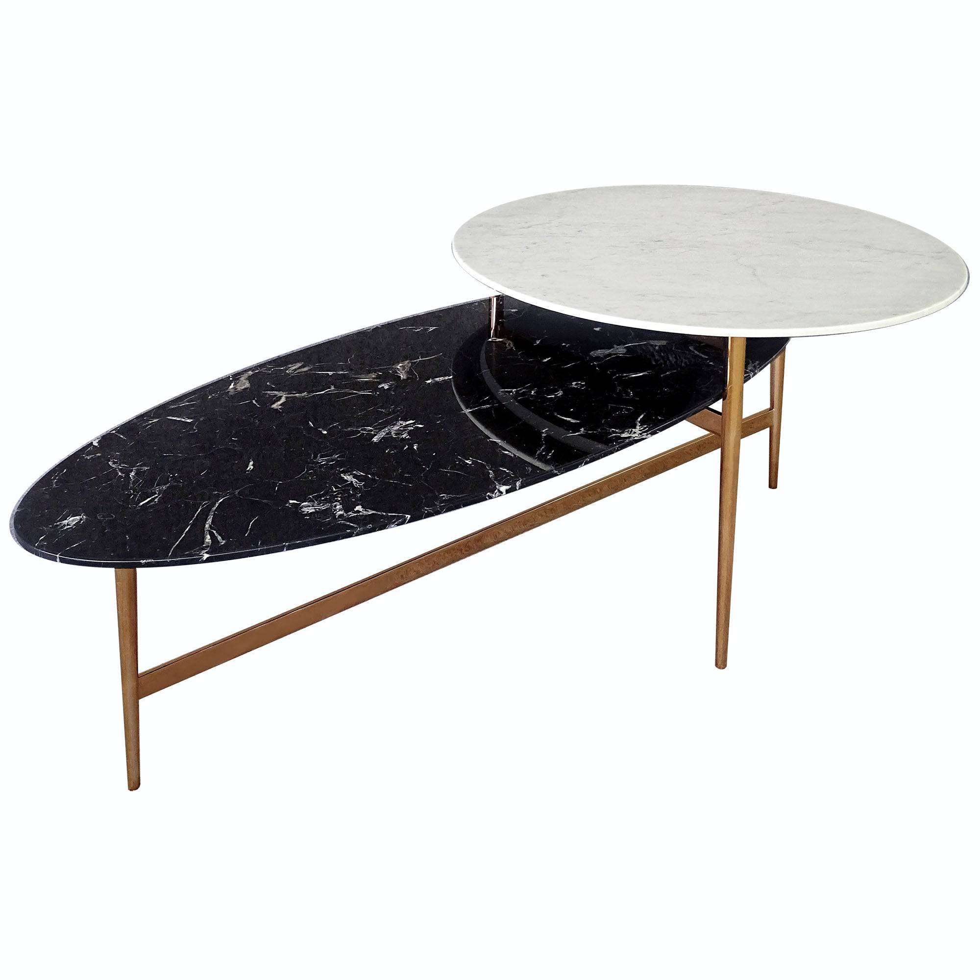 Twin Natural Marble Center Table 243Ct-W 243Ct-B - Coffee tables - ebarza Furniture UAE | Shop Modern Furniture in Abu Dhabi & Dubai - مفروشات ايبازرا في الامارات | تسوق اثاث عصري وديكورات مميزة في دبي وابوظبي