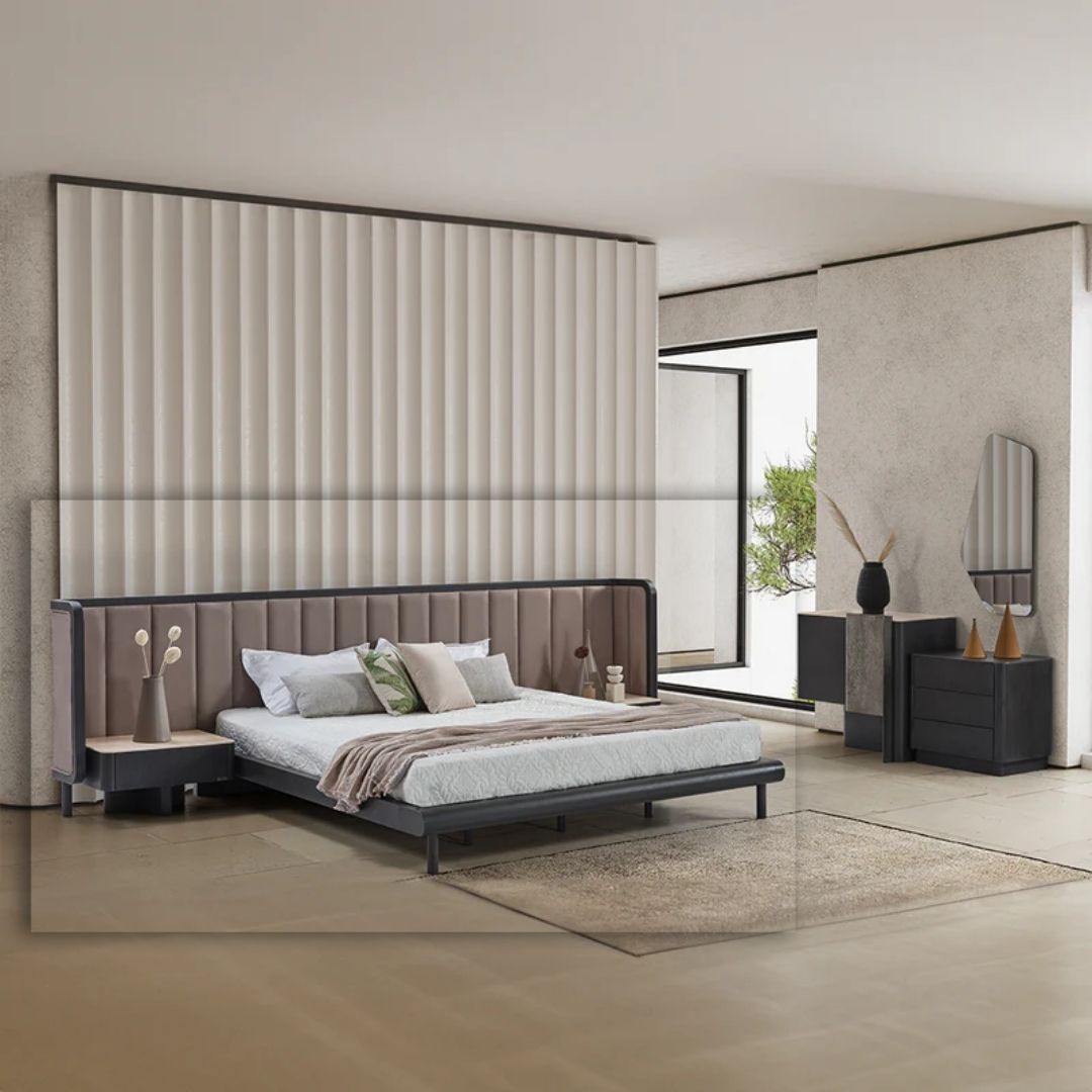 ECOLE LIVING UTOPIA bedstead EL-BEDSTEAD002 in a modern design, shown in a sleek wooden finish.