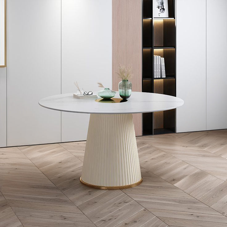 Vardo Sintered Stone Round Dining Table MLL-C16 - Dining Tables - ebarza Furniture UAE | Shop Modern Furniture in Abu Dhabi & Dubai - مفروشات ايبازرا في الامارات | تسوق اثاث عصري وديكورات مميزة في دبي وابوظبي