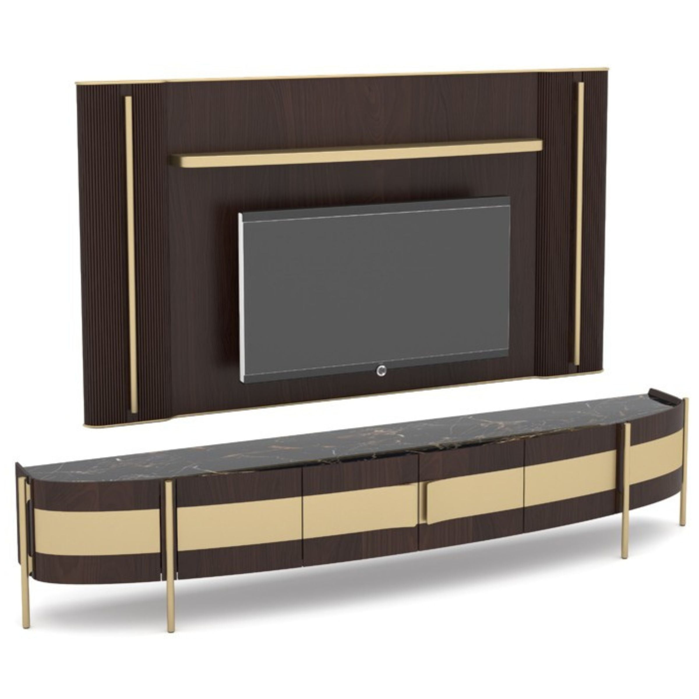 Vega TV Unit 268cm TVAVEG001 - TV Units - ebarza Furniture UAE | Shop Modern Furniture in Abu Dhabi & Dubai - مفروشات ايبازرا في الامارات | تسوق اثاث عصري وديكورات مميزة في دبي وابوظبي