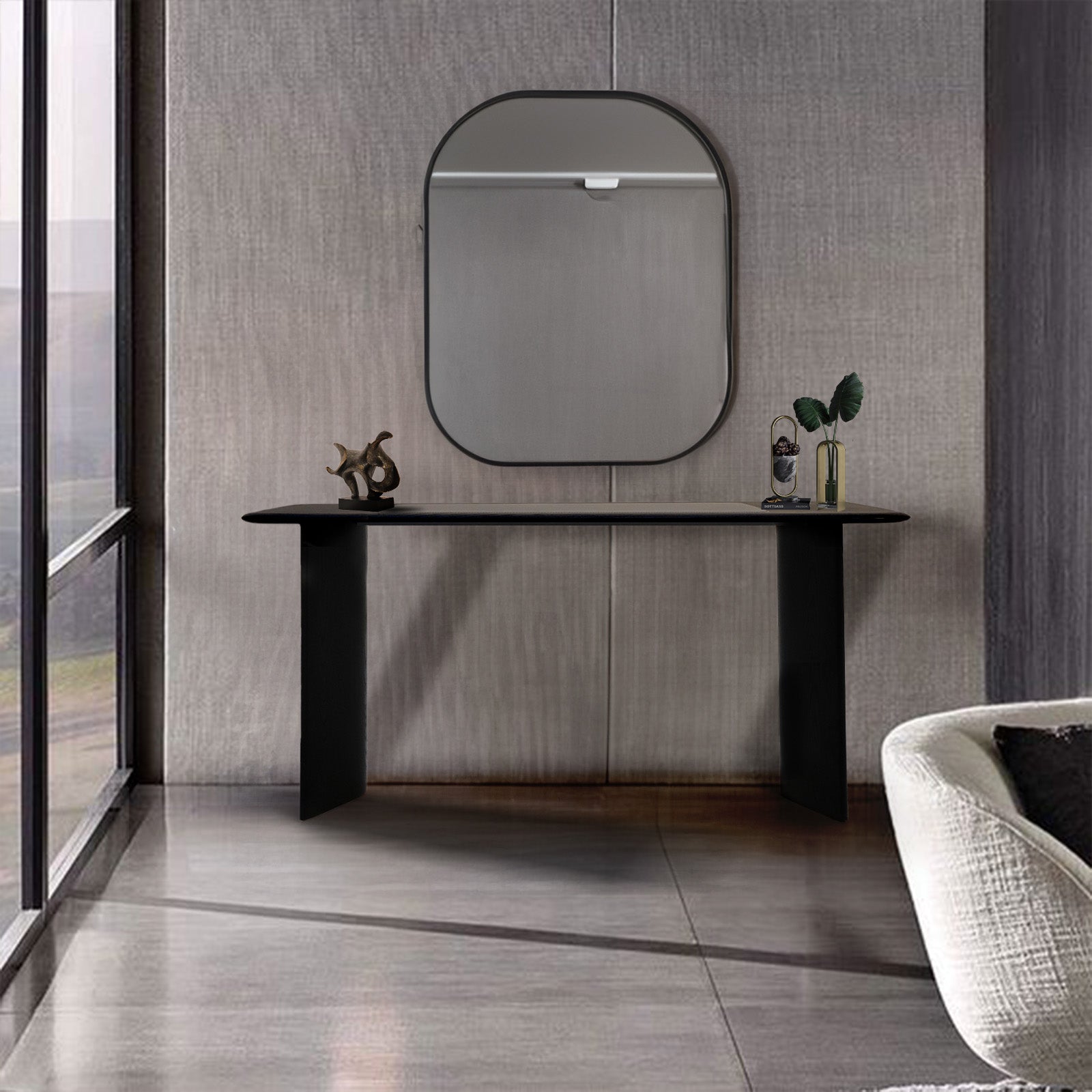 Vereen Desk/Console Leather WD006 - Consoles - ebarza Furniture UAE | Shop Modern Furniture in Abu Dhabi & Dubai - مفروشات ايبازرا في الامارات | تسوق اثاث عصري وديكورات مميزة في دبي وابوظبي