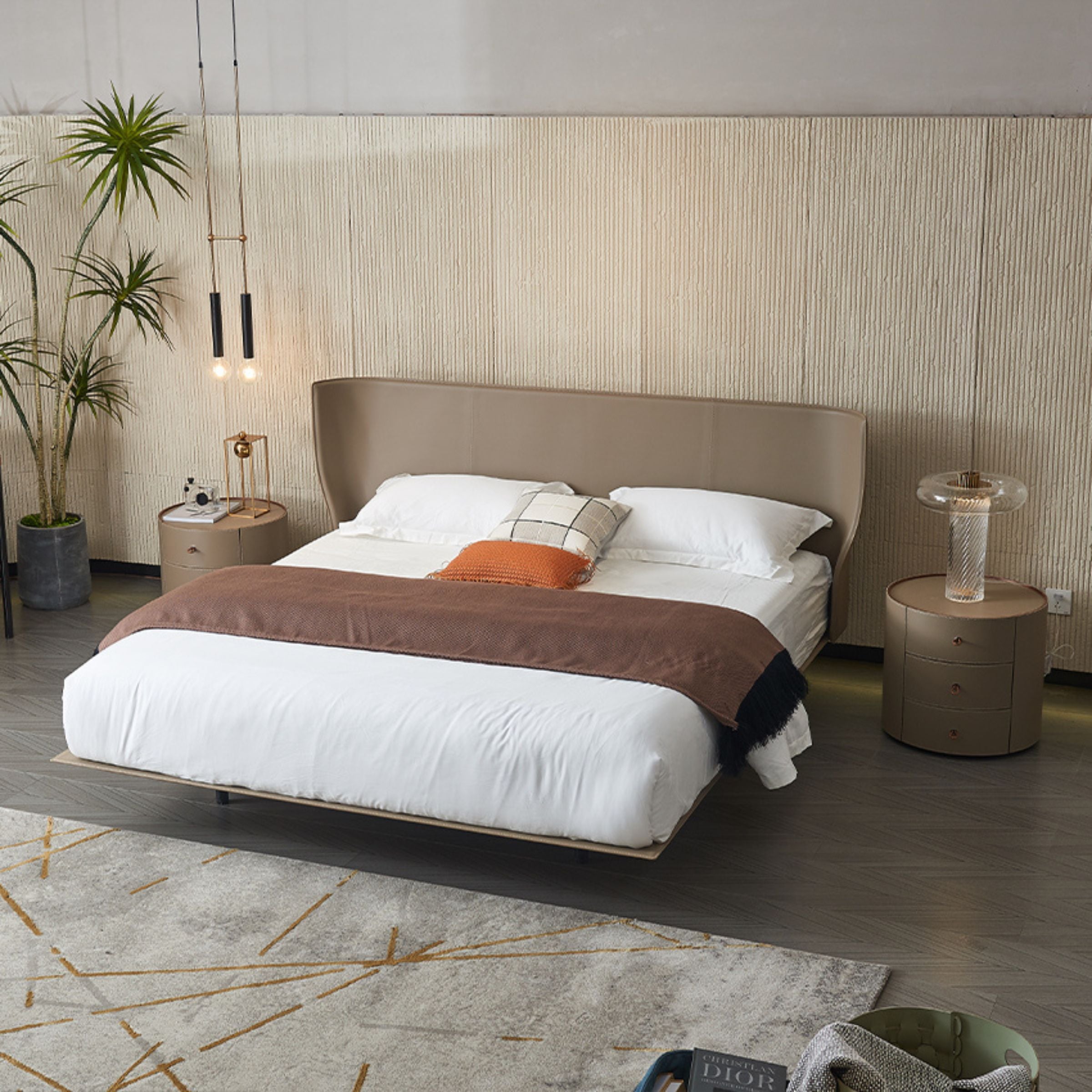 Verona King Size Bed MLL-F13 Beige - Bedsteads - ebarza Furniture UAE | Shop Modern Furniture in Abu Dhabi & Dubai - مفروشات ايبازرا في الامارات | تسوق اثاث عصري وديكورات مميزة في دبي وابوظبي