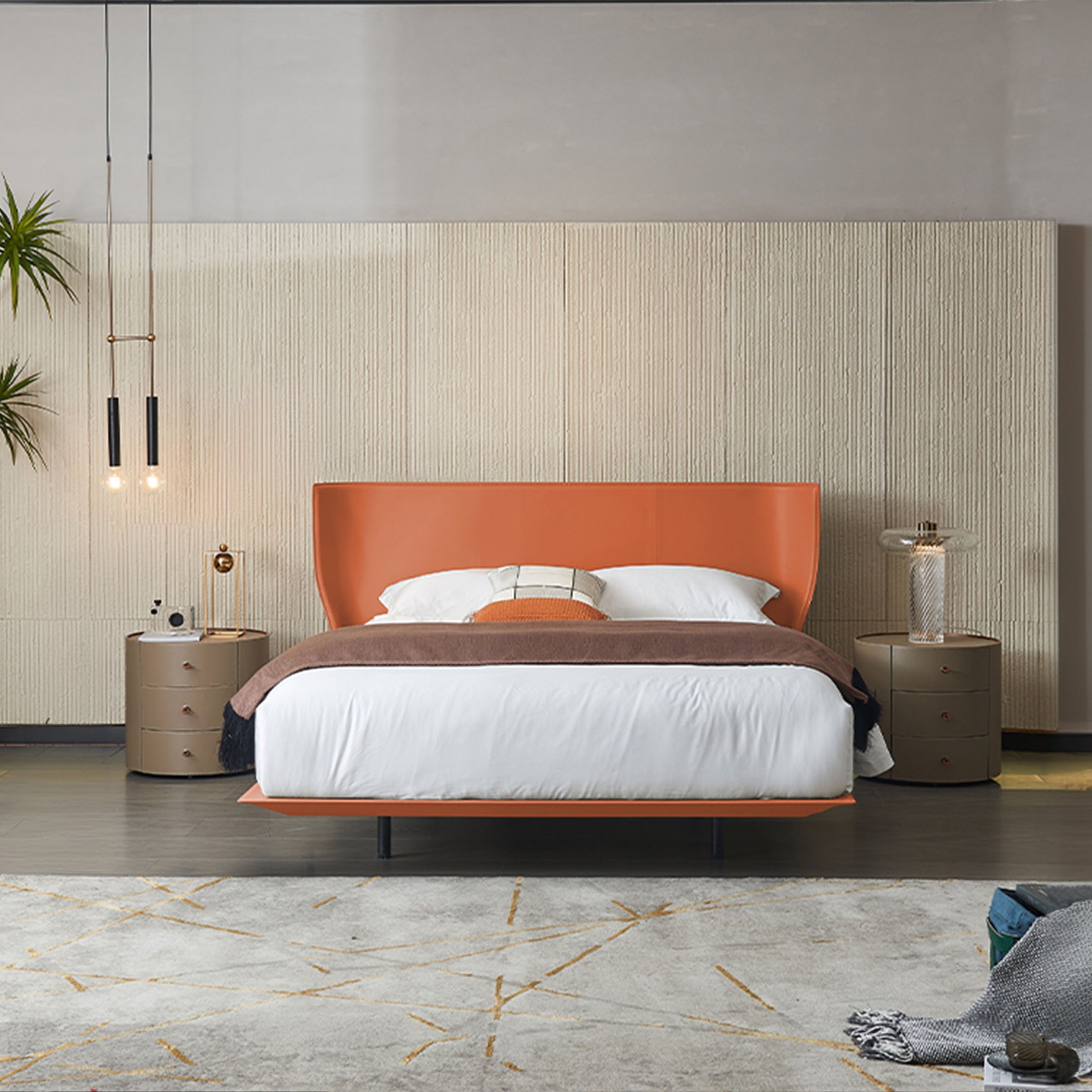 Verona Orange Single Size Bed MLL-F13 M7 orange - Bedsteads - ebarza Furniture UAE | Shop Modern Furniture in Abu Dhabi & Dubai - مفروشات ايبازرا في الامارات | تسوق اثاث عصري وديكورات مميزة في دبي وابوظبي