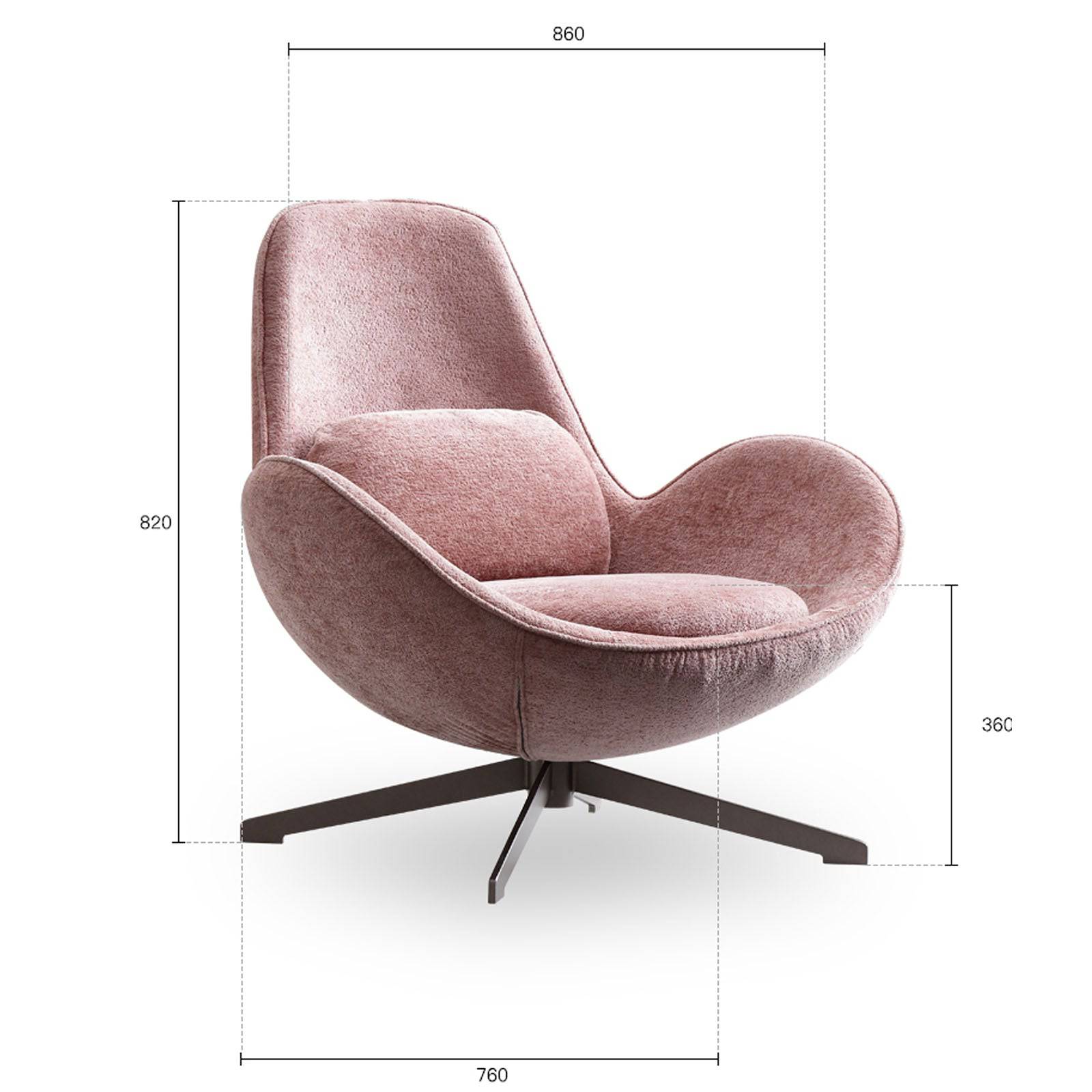 Vigo Swivel Lounge Chair Lc017-P - Lounge Chairs - ebarza Furniture UAE | Shop Modern Furniture in Abu Dhabi & Dubai - مفروشات ايبازرا في الامارات | تسوق اثاث عصري وديكورات مميزة في دبي وابوظبي