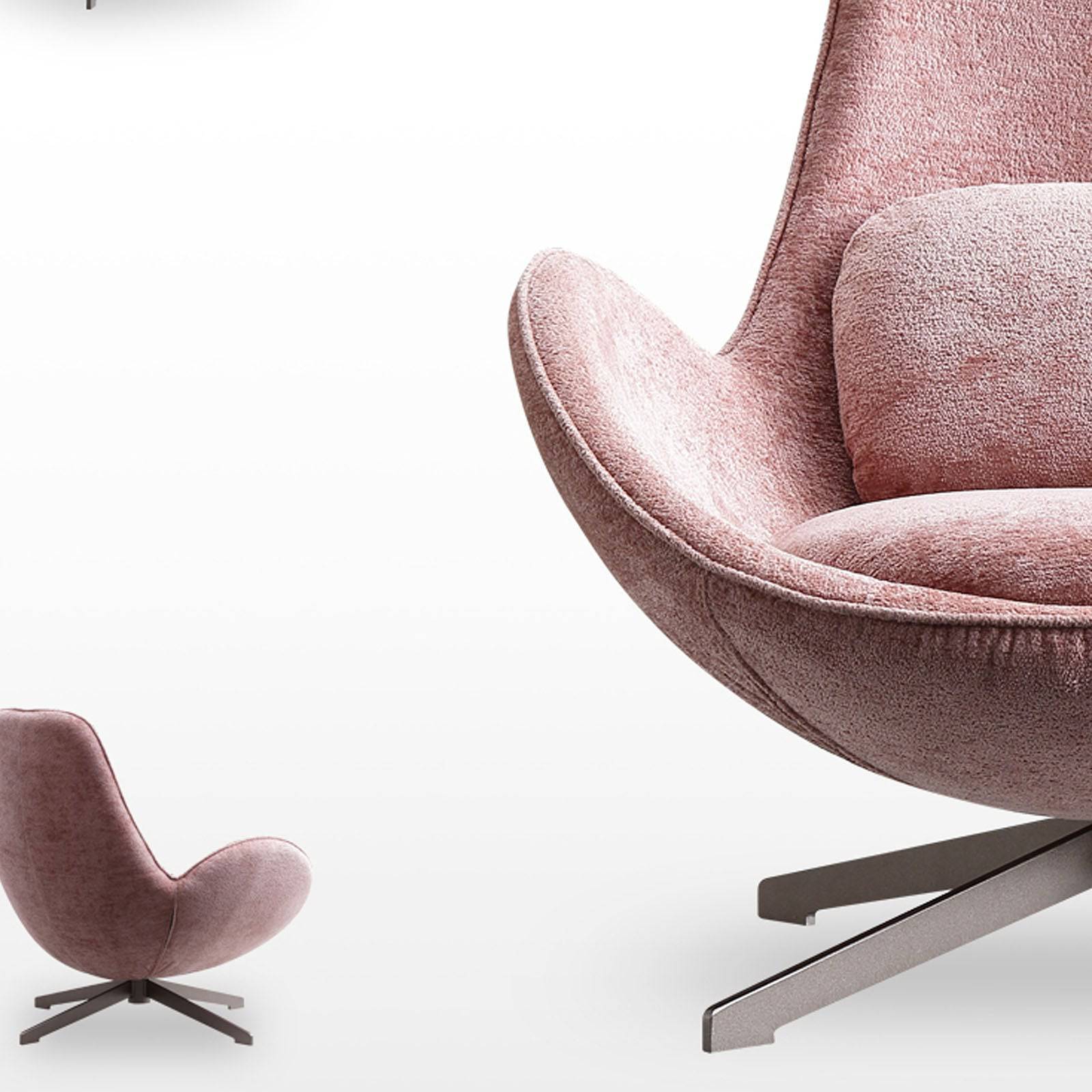 Vigo Swivel Lounge Chair Lc017-P - Lounge Chairs - ebarza Furniture UAE | Shop Modern Furniture in Abu Dhabi & Dubai - مفروشات ايبازرا في الامارات | تسوق اثاث عصري وديكورات مميزة في دبي وابوظبي