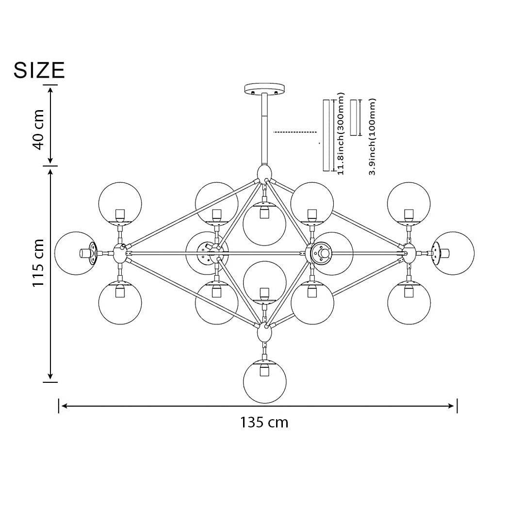 Vintage 15 Heads Bubble Chandelier Cy-Dd-309-15-Ch - Pendant Lamps - ebarza Furniture UAE | Shop Modern Furniture in Abu Dhabi & Dubai - مفروشات ايبازرا في الامارات | تسوق اثاث عصري وديكورات مميزة في دبي وابوظبي