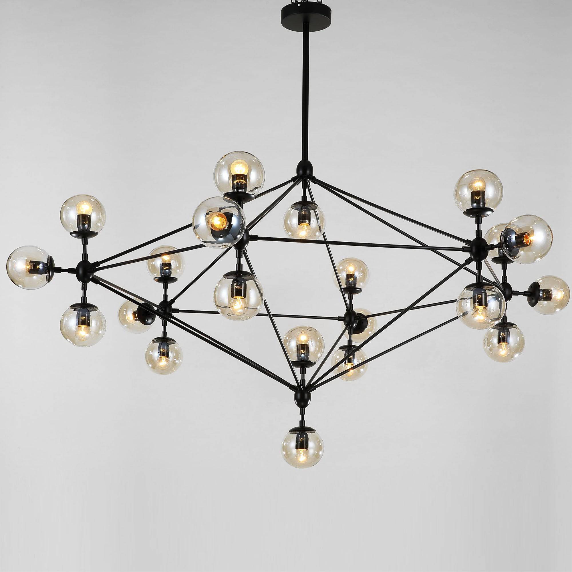 Vintage 21 Heads Bubble Chandelier Cy-Dd-309-21-Bk - Pendant Lamps - ebarza Furniture UAE | Shop Modern Furniture in Abu Dhabi & Dubai - مفروشات ايبازرا في الامارات | تسوق اثاث عصري وديكورات مميزة في دبي وابوظبي