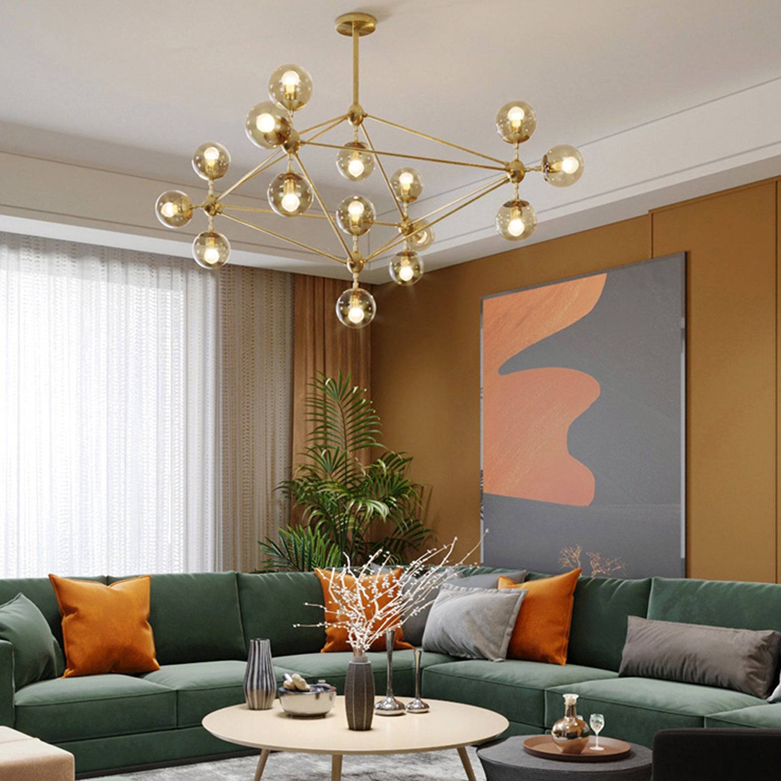 Vintage 21 Heads Bubble Chandelier CY-DD-309-21GD - Pendant Lamps - ebarza Furniture UAE | Shop Modern Furniture in Abu Dhabi & Dubai - مفروشات ايبازرا في الامارات | تسوق اثاث عصري وديكورات مميزة في دبي وابوظبي