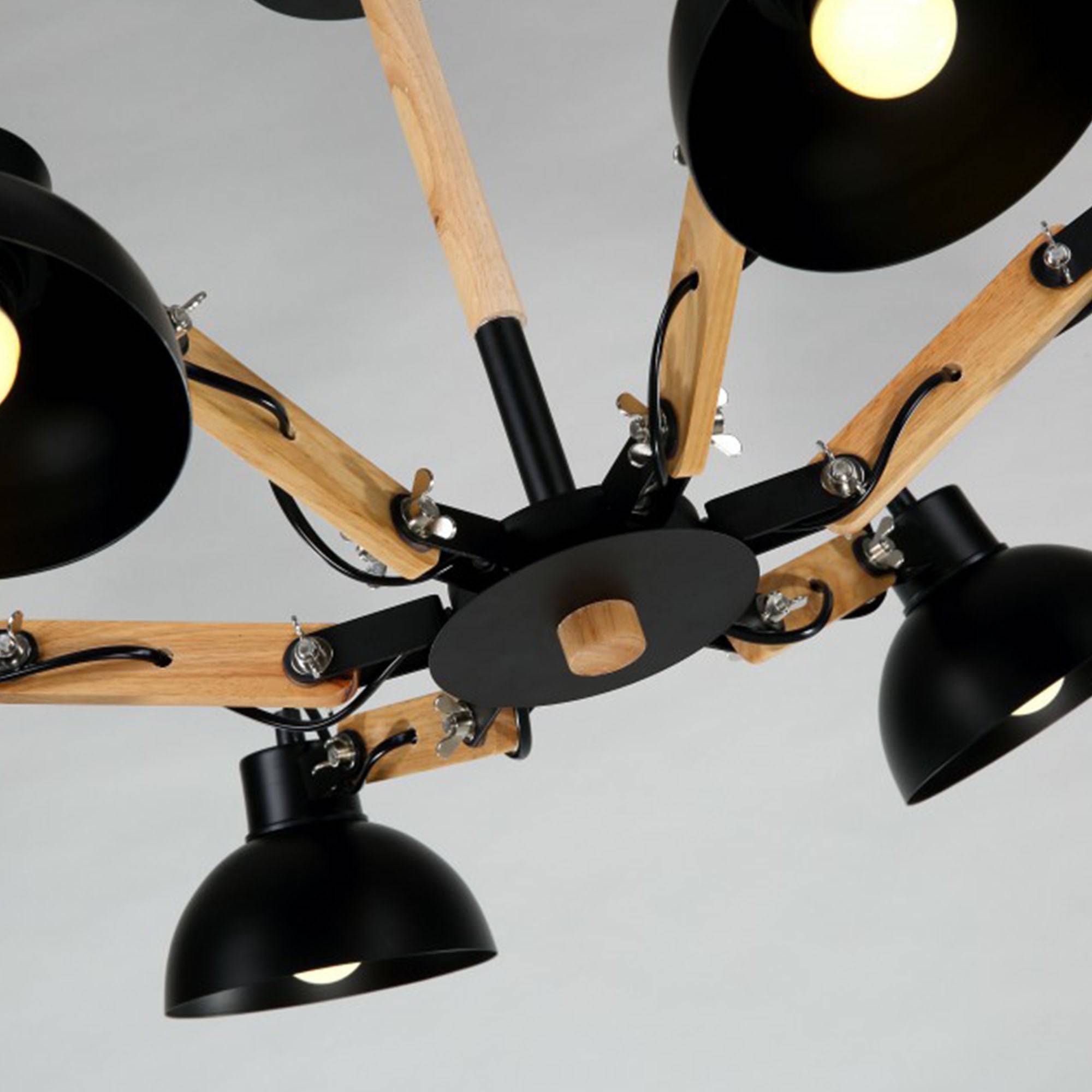 Vintage Wood And Iron Chandelier Cy-Dd-282-B - Pendant Lamps - ebarza Furniture UAE | Shop Modern Furniture in Abu Dhabi & Dubai - مفروشات ايبازرا في الامارات | تسوق اثاث عصري وديكورات مميزة في دبي وابوظبي