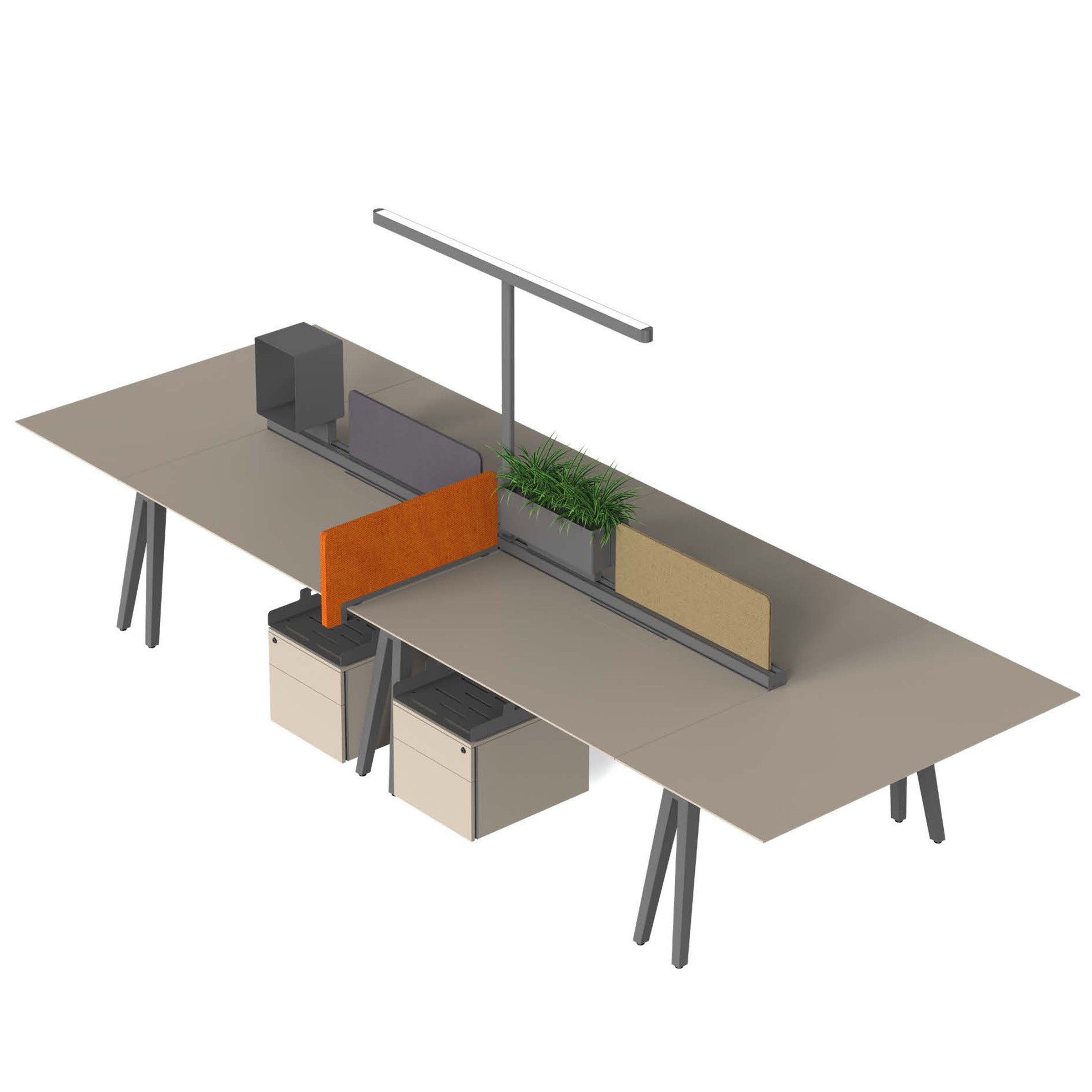 VIPO 6 SEATS Workstation 420*140*75 6-SEATER/VIPO-714S - Office Desks - ebarza Furniture UAE | Shop Modern Furniture in Abu Dhabi & Dubai - مفروشات ايبازرا في الامارات | تسوق اثاث عصري وديكورات مميزة في دبي وابوظبي