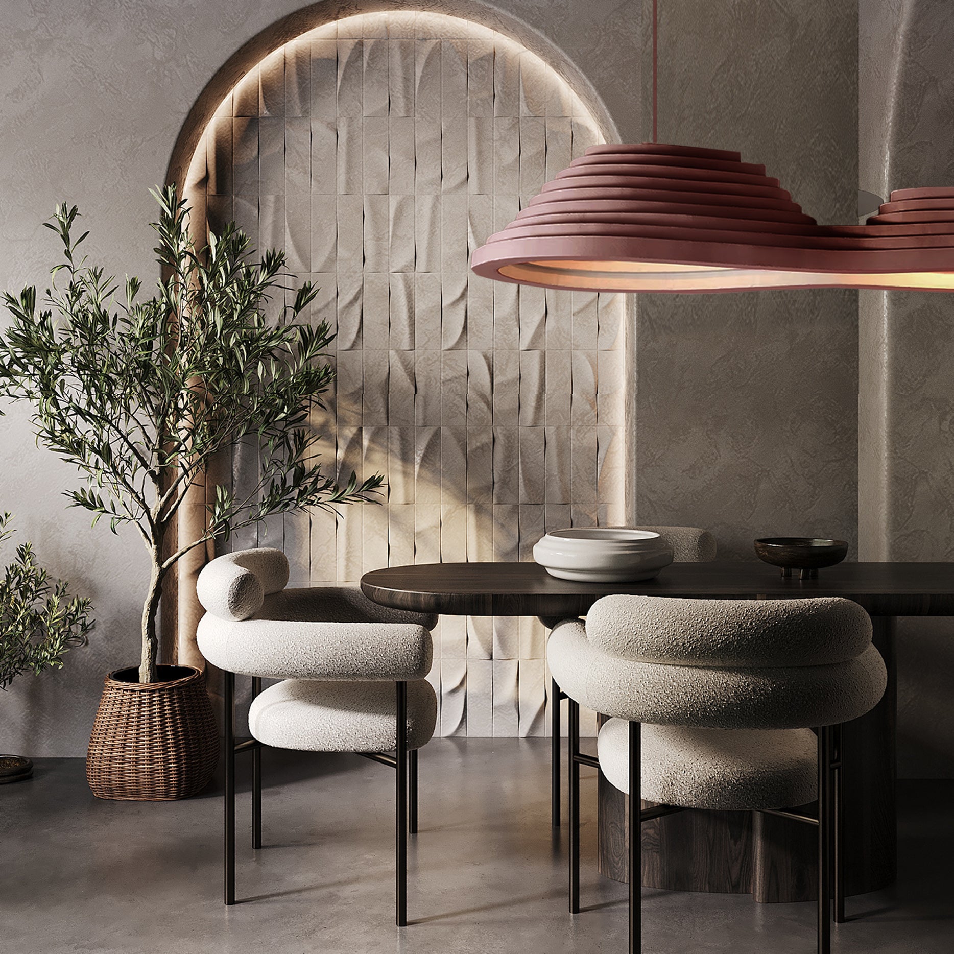 Wabi Sabi Clay Pendant Light HTD-IW1433-075-Clay - Pendant Lamps - ebarza Furniture UAE | Shop Modern Furniture in Abu Dhabi & Dubai - مفروشات ايبازرا في الامارات | تسوق اثاث عصري وديكورات مميزة في دبي وابوظبي