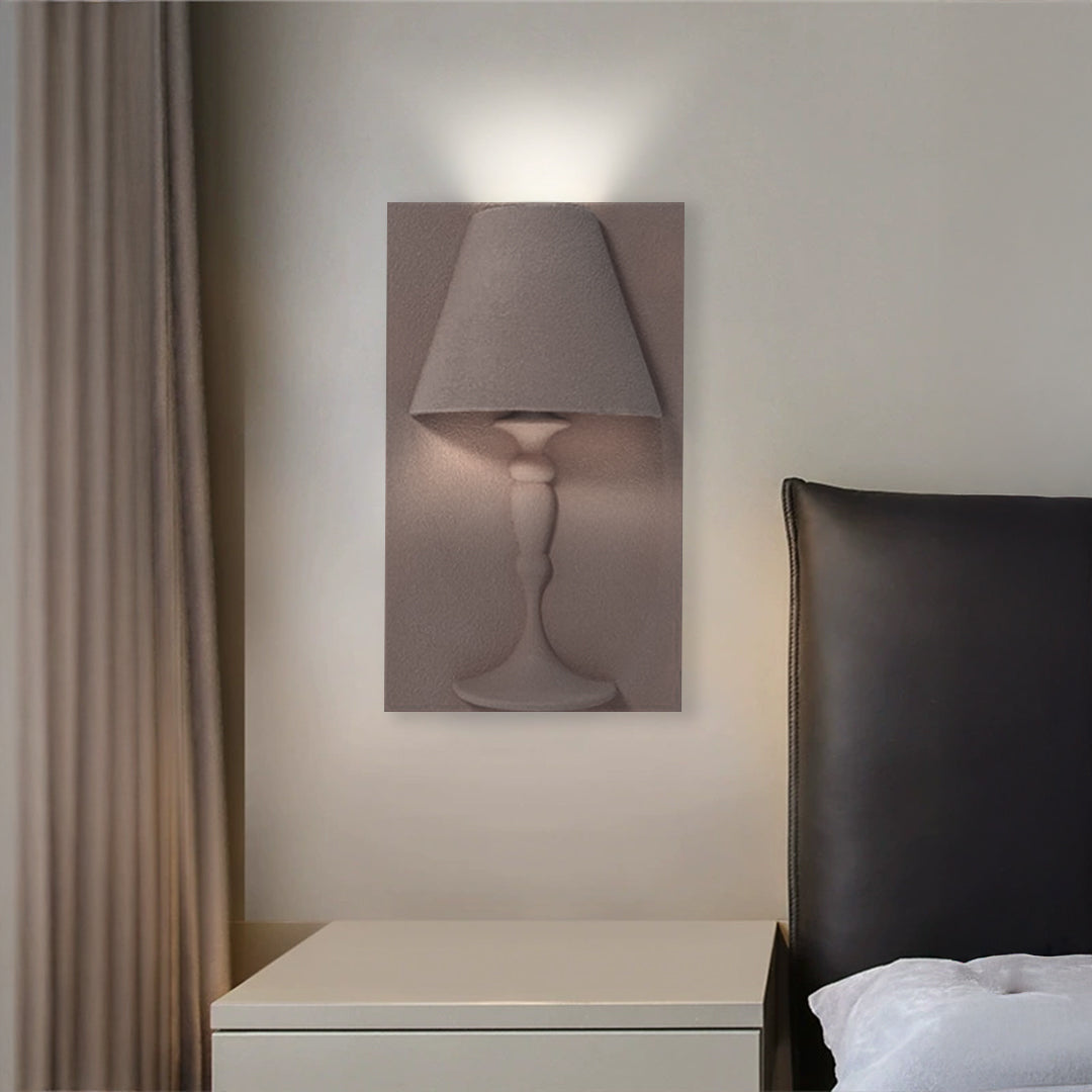 Wabi Sabi wall lamp by BEACON in coffee brown with a minimalist, rustic design, mounted on a wall for ambient lighting.