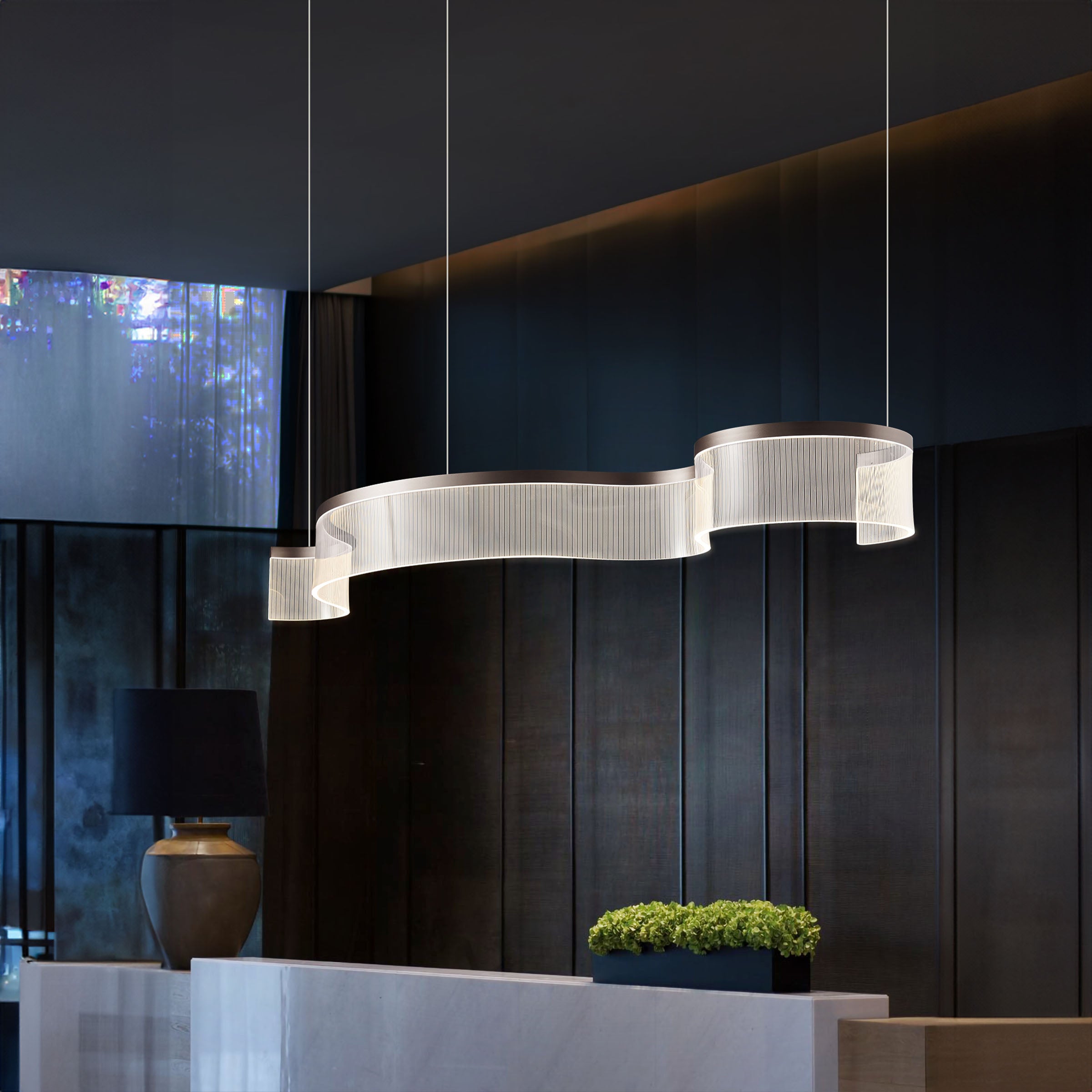 Warm Glow Pendant Lamp by BEACON, 150x43.5cm, featuring a sleek design suitable for modern interiors.