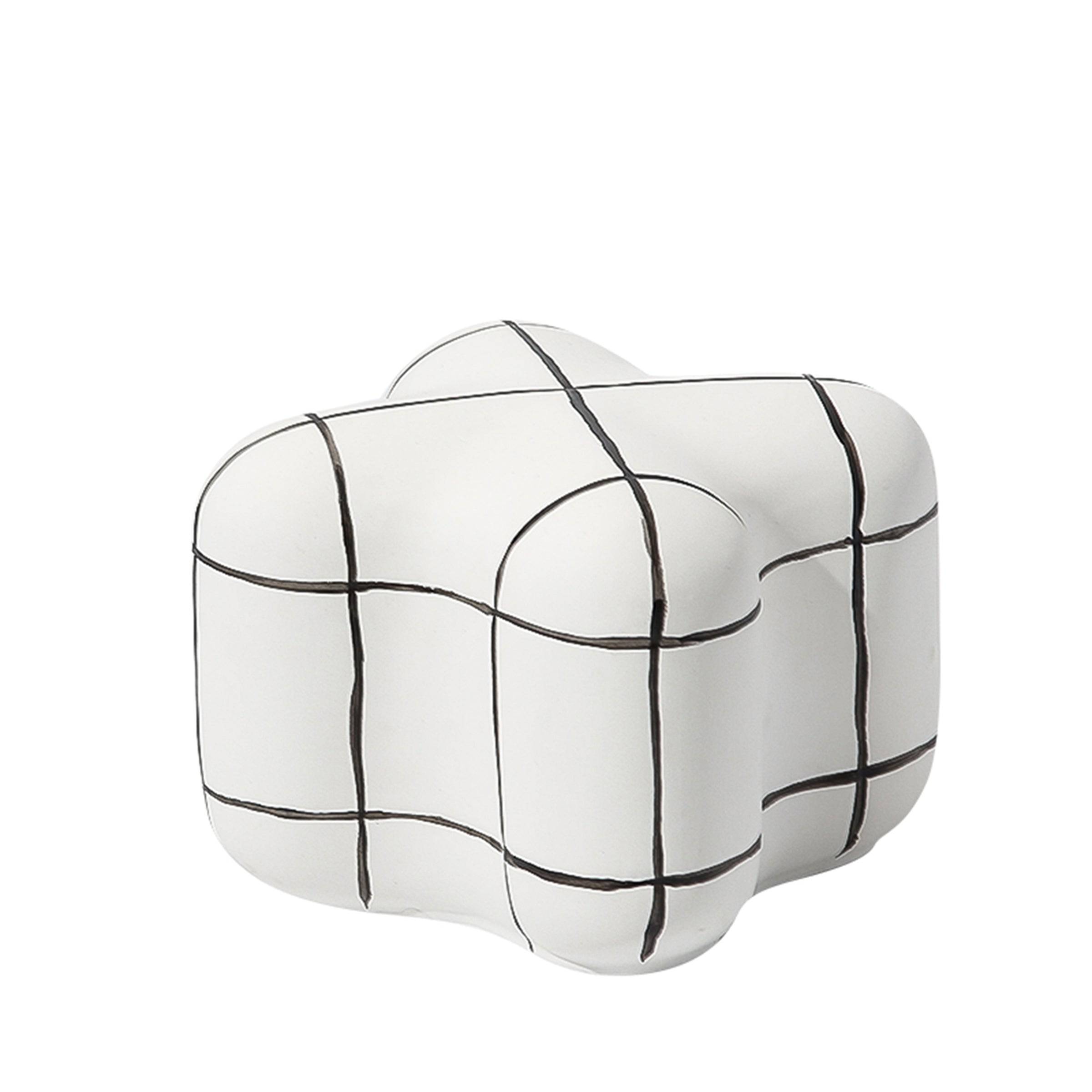 White Line Square Ornament-B Fa-D21097B - Home Decor Figurines - ebarza Furniture UAE | Shop Modern Furniture in Abu Dhabi & Dubai - مفروشات ايبازرا في الامارات | تسوق اثاث عصري وديكورات مميزة في دبي وابوظبي