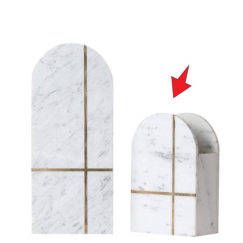 White Marble Vase-B Fb-T2001B - Vases - ebarza Furniture UAE | Shop Modern Furniture in Abu Dhabi & Dubai - مفروشات ايبازرا في الامارات | تسوق اثاث عصري وديكورات مميزة في دبي وابوظبي