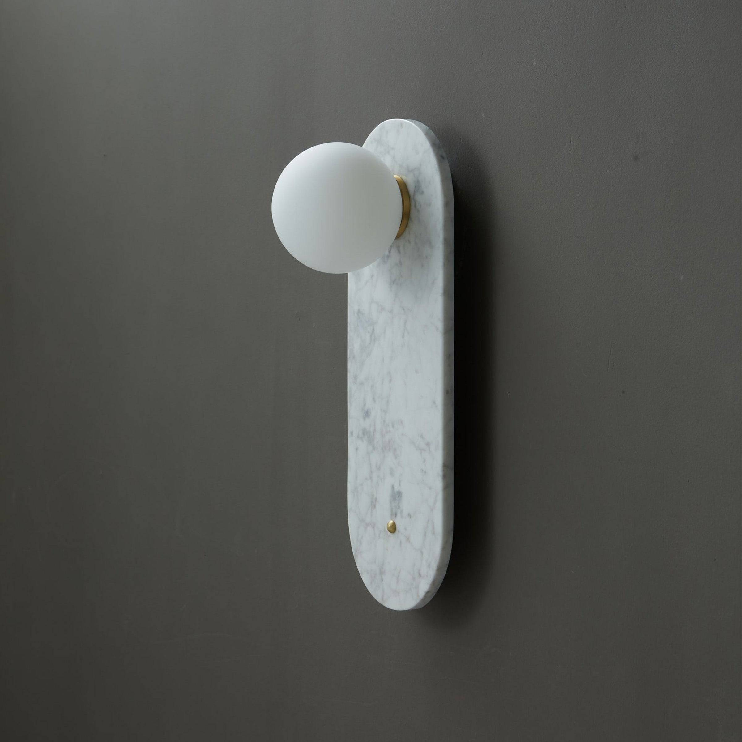 White Marble Wall Lamp 6617-We - Wall Lamps - ebarza Furniture UAE | Shop Modern Furniture in Abu Dhabi & Dubai - مفروشات ايبازرا في الامارات | تسوق اثاث عصري وديكورات مميزة في دبي وابوظبي