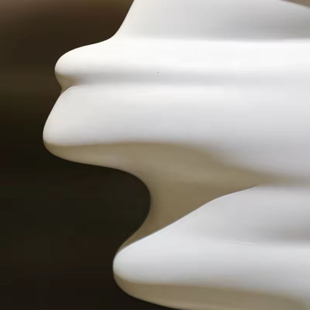 White Resin Abstract Figurative Sculpture Stone Apperance-A FC-SZ24020A - Home Decor Figurines - ebarza Furniture UAE | Shop Modern Furniture in Abu Dhabi & Dubai - مفروشات ايبازرا في الامارات | تسوق اثاث عصري وديكورات مميزة في دبي وابوظبي