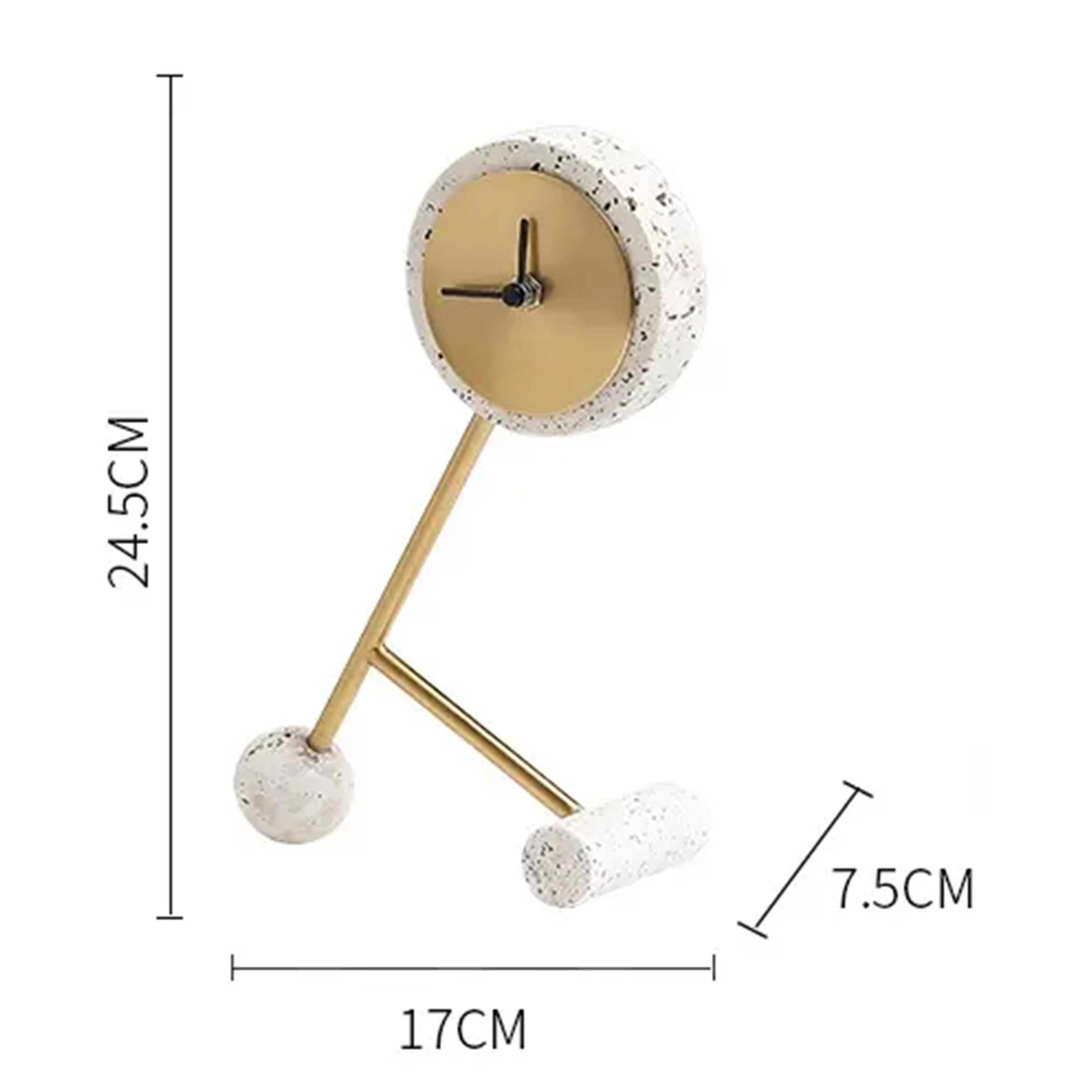 White Resin Clock With Gold Face FB-W22015A - Clocks - ebarza Furniture UAE | Shop Modern Furniture in Abu Dhabi & Dubai - مفروشات ايبازرا في الامارات | تسوق اثاث عصري وديكورات مميزة في دبي وابوظبي
