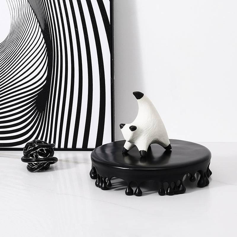 White Resin Pedestal Tray Fc-Sz2162B - Trays - ebarza Furniture UAE | Shop Modern Furniture in Abu Dhabi & Dubai - مفروشات ايبازرا في الامارات | تسوق اثاث عصري وديكورات مميزة في دبي وابوظبي