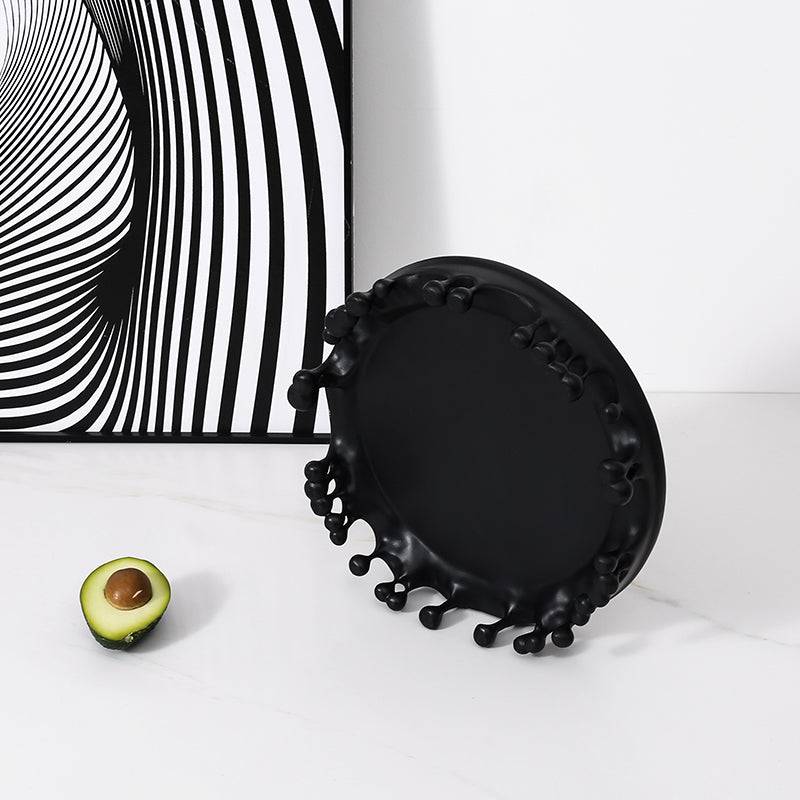 White Resin Pedestal Tray Fc-Sz2162B - Trays - ebarza Furniture UAE | Shop Modern Furniture in Abu Dhabi & Dubai - مفروشات ايبازرا في الامارات | تسوق اثاث عصري وديكورات مميزة في دبي وابوظبي