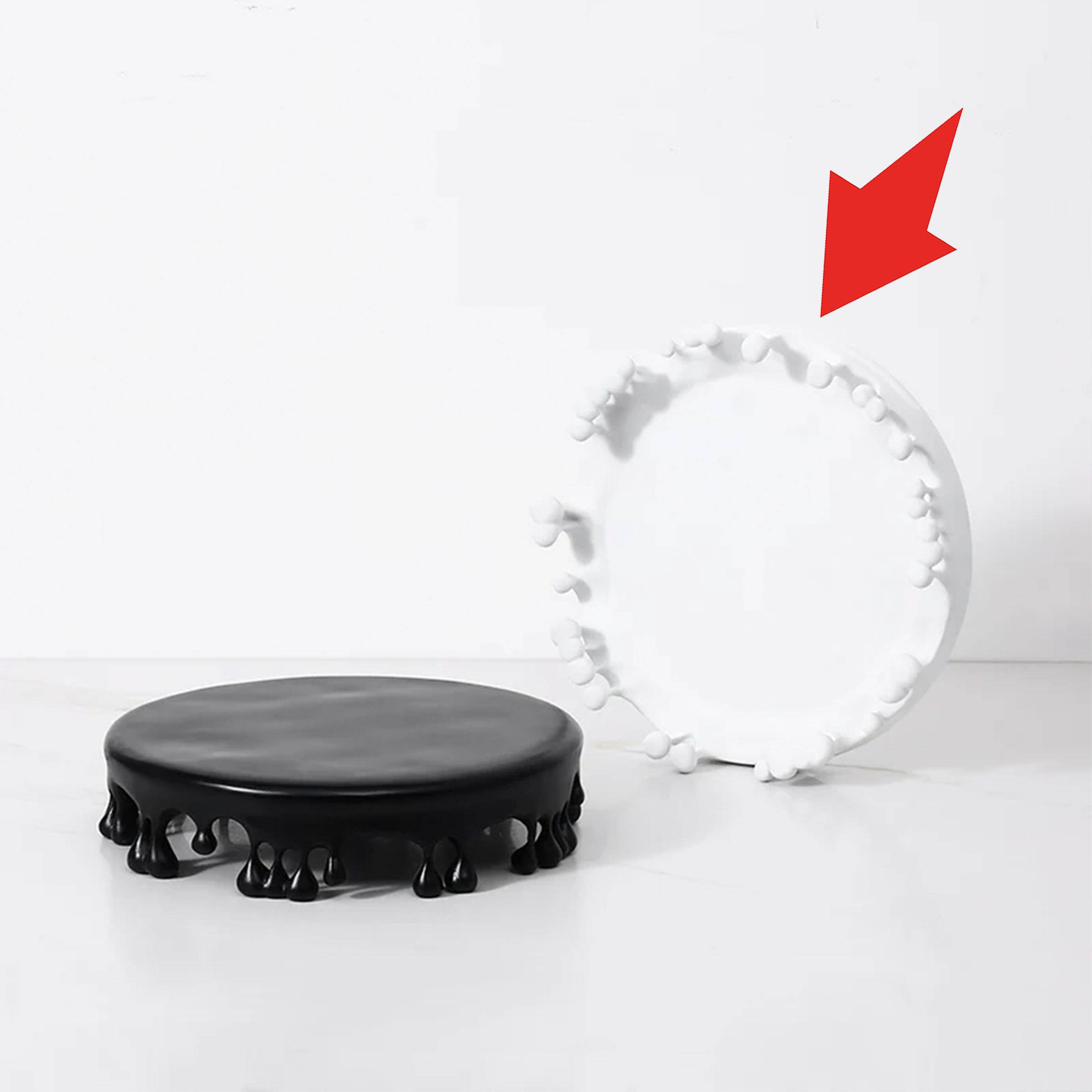 White Resin Pedestal Tray Fc-Sz2162B - Trays - ebarza Furniture UAE | Shop Modern Furniture in Abu Dhabi & Dubai - مفروشات ايبازرا في الامارات | تسوق اثاث عصري وديكورات مميزة في دبي وابوظبي