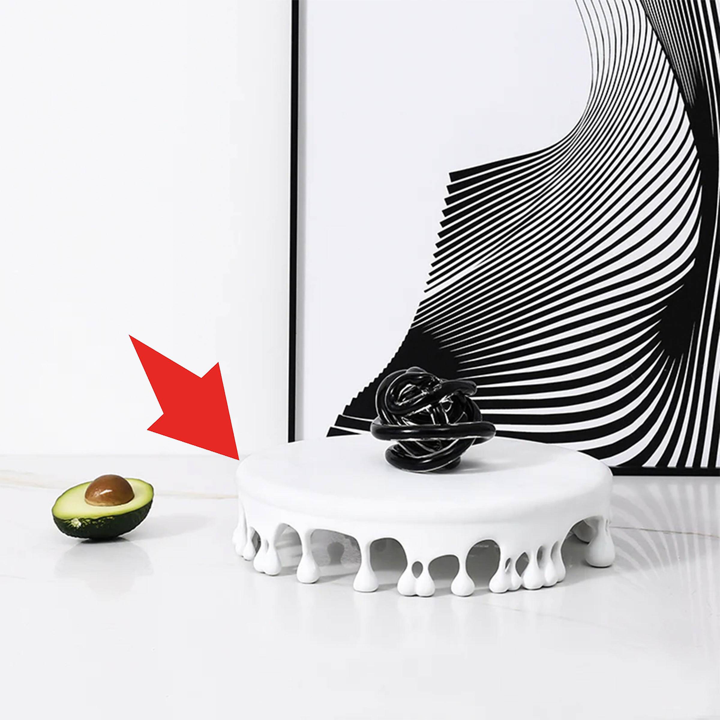 White Resin Pedestal Tray Fc-Sz2162B - Trays - ebarza Furniture UAE | Shop Modern Furniture in Abu Dhabi & Dubai - مفروشات ايبازرا في الامارات | تسوق اثاث عصري وديكورات مميزة في دبي وابوظبي