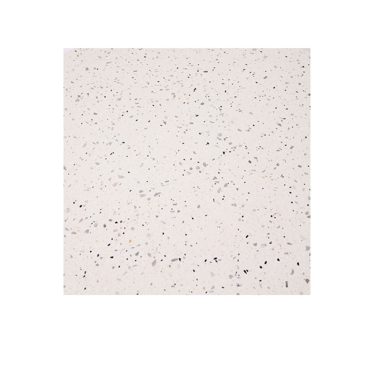 White terrazzo dining table by BEACON, modern design with sturdy base, perfect for contemporary dining spaces.
