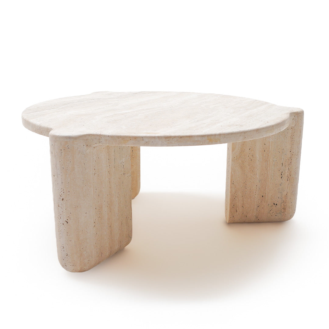 White BEACON DJ1058 travertine coffee table with sleek rectangular design and modern style for living room decor.
