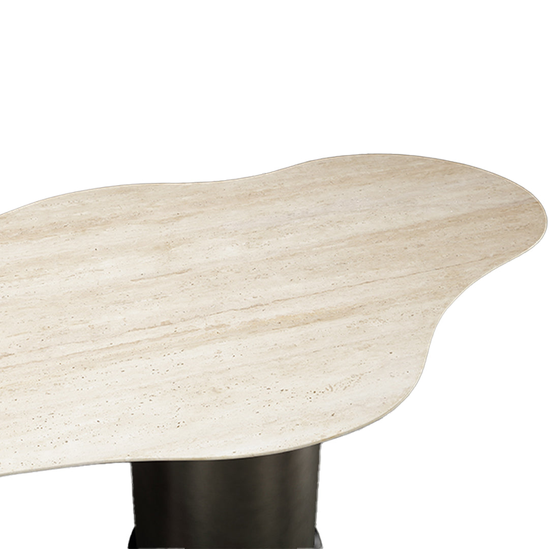 Pre-order 35 Days Delivery White Travertine Office Desk/Dining Table ST534 - Dining Tables - ebarza Furniture UAE | Shop Modern Furniture in Abu Dhabi & Dubai - مفروشات ايبازرا في الامارات | تسوق اثاث عصري وديكورات مميزة في دبي وابوظبي